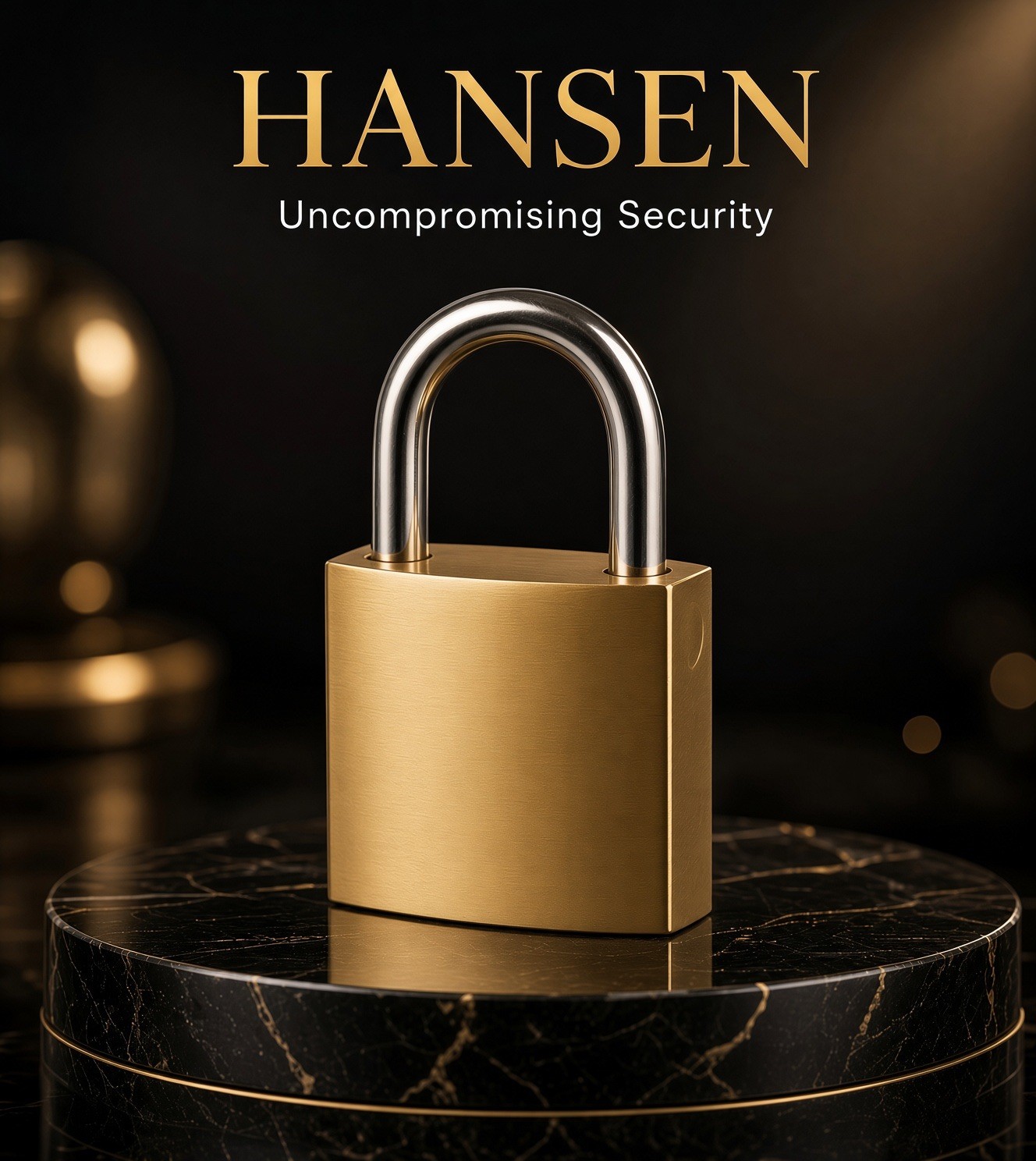 Hansen Heavy-Duty 20mm Antique Brass D-Shaped Keyed Padlock Secure Lock