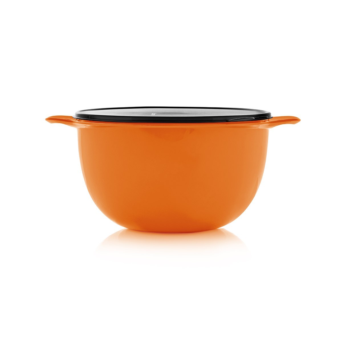 Tupperware Thatsa Mega Bowl 10L / 42 Cup Orange w/ Black Lid Double Handle NEW