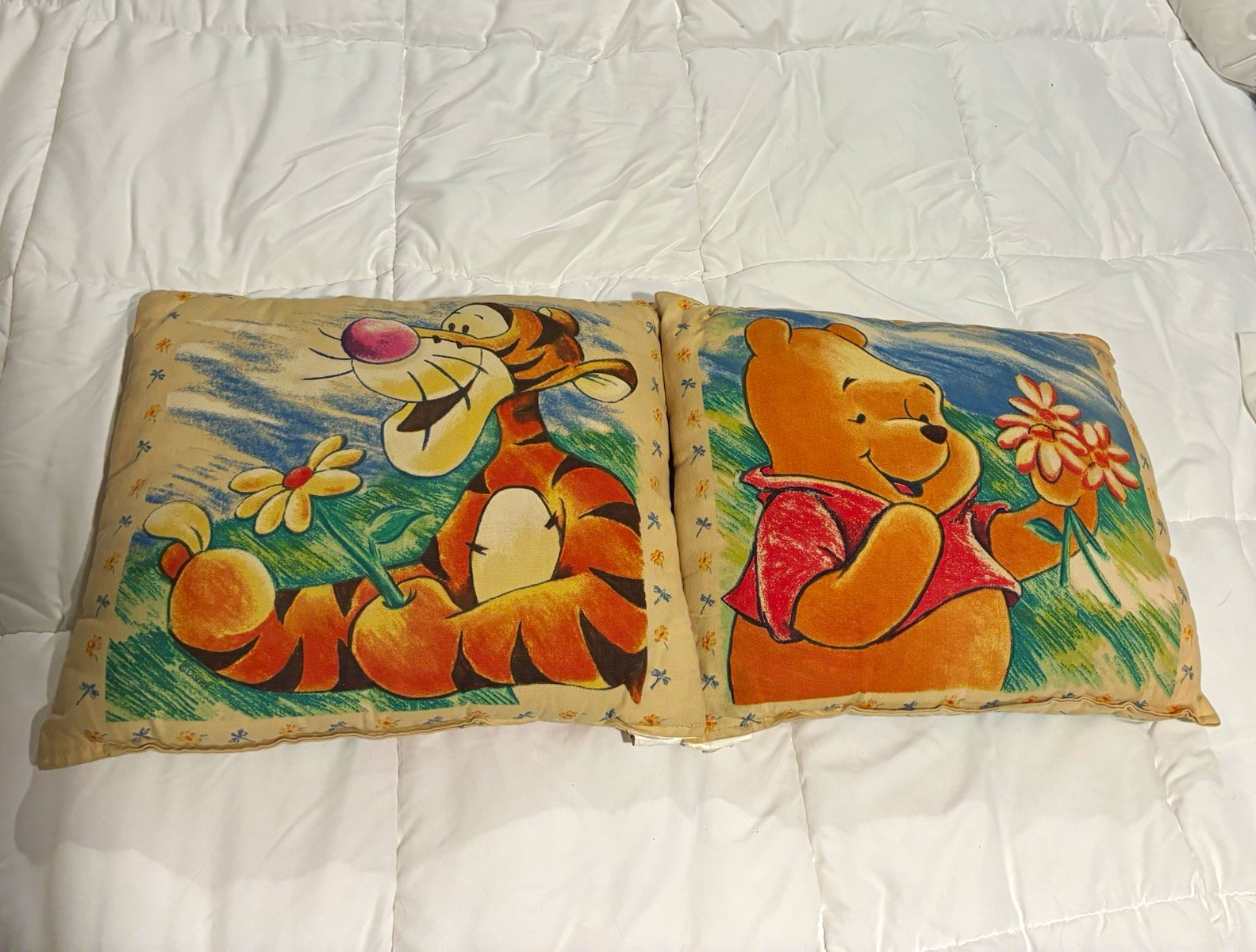 Vintage Springs Industries Disney Winnie the Pooh & Tigger Throw Pillows 1990’s