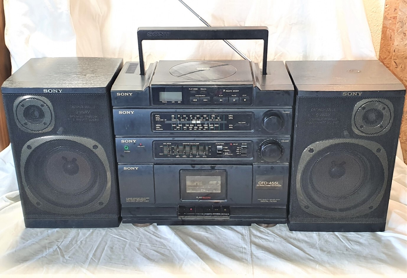 VINTAGE 1988 SONY CFD 455L CD CASSETTE RECORDER * JAPAN *