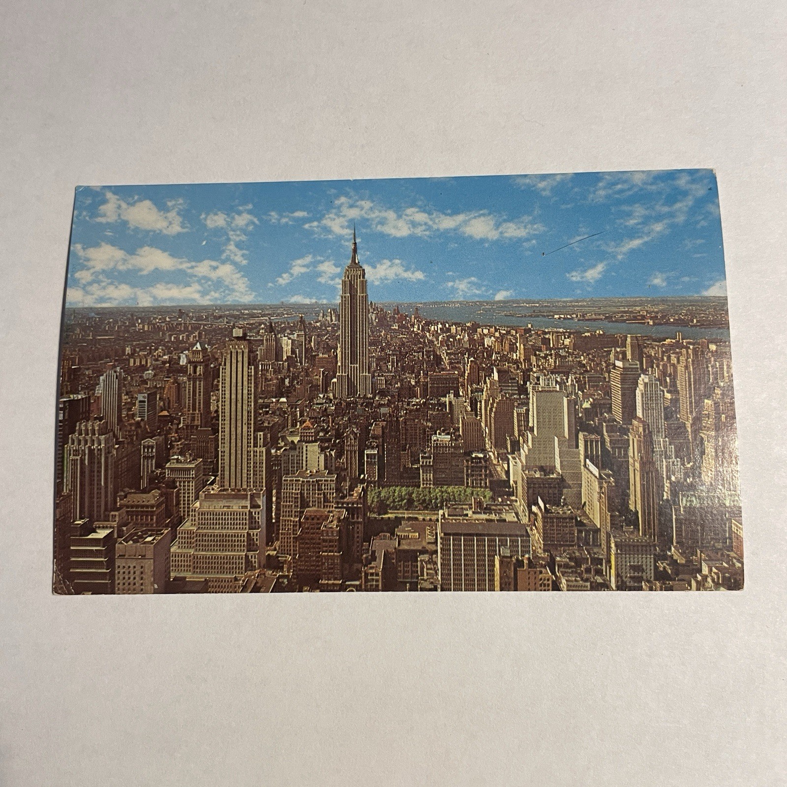 Aerial View of Empire State Building NYC Vintage Chrome Postcard