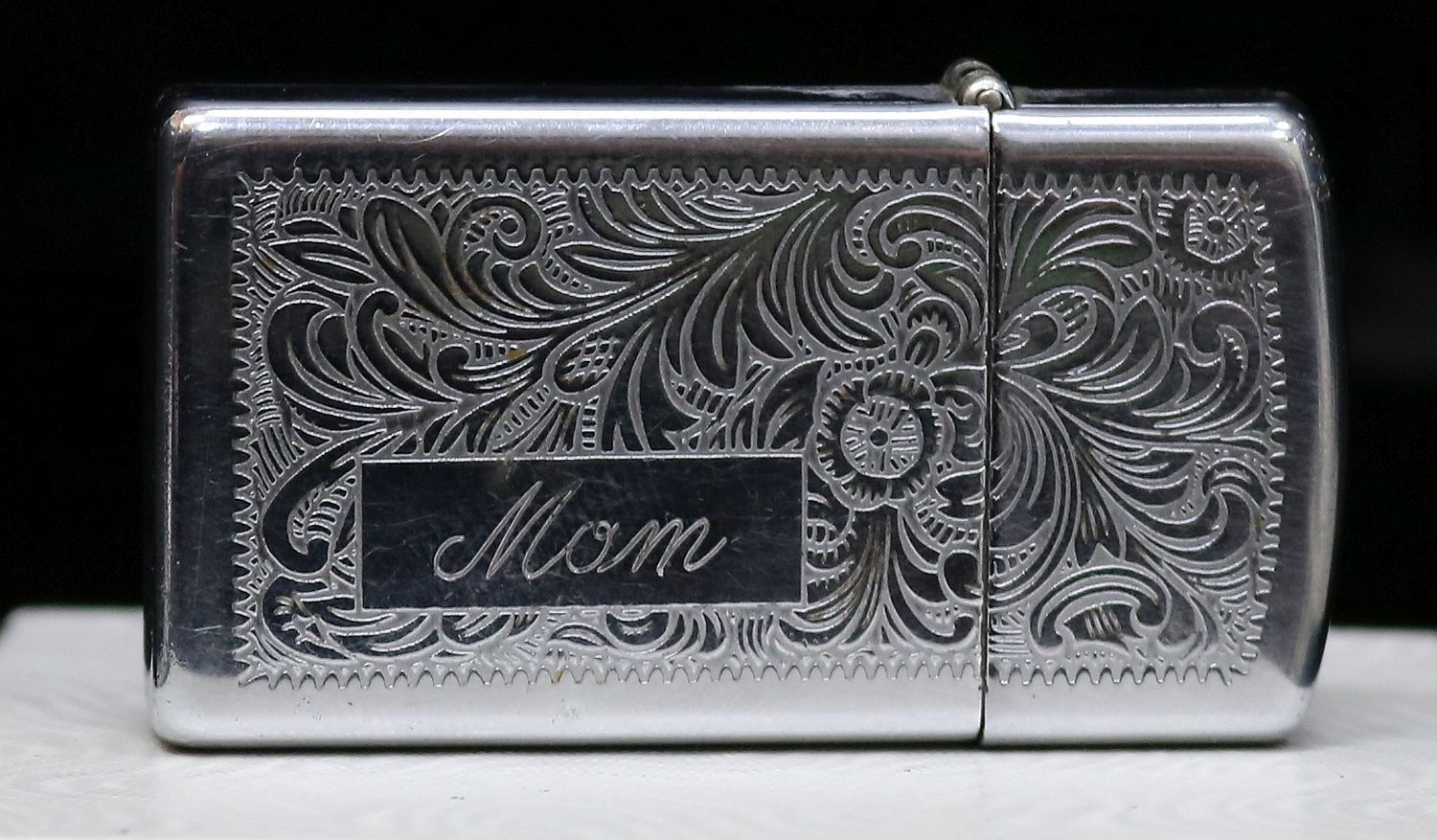 Zippo Windproof Slim Line Engraved Lighter, MOM SK#2262D-4