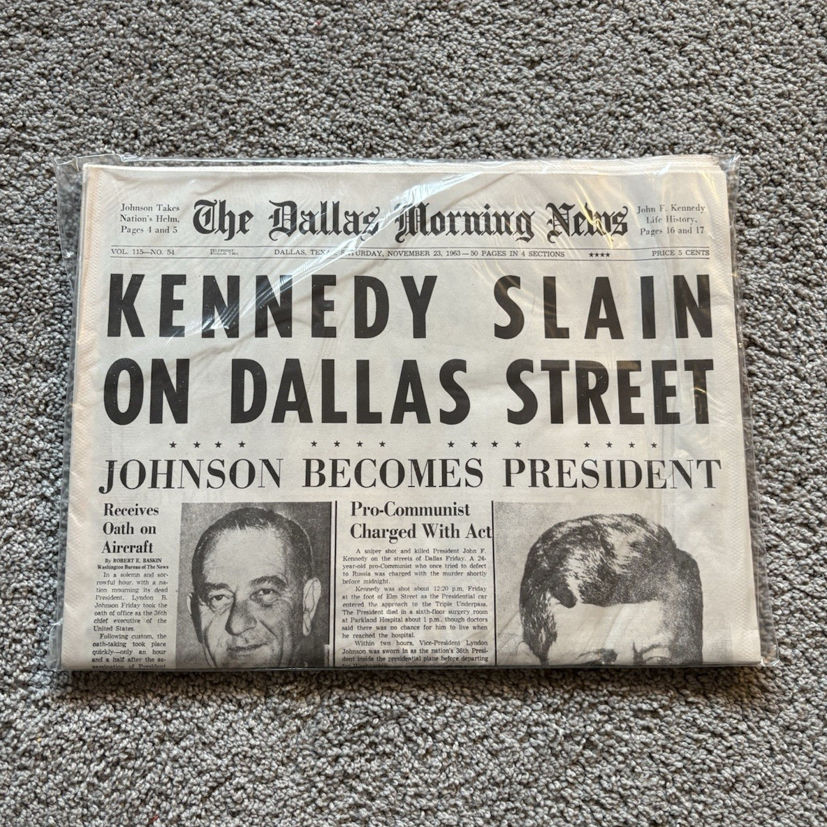 The Dallas Morning News Nov 23 1963 Newspaper \
