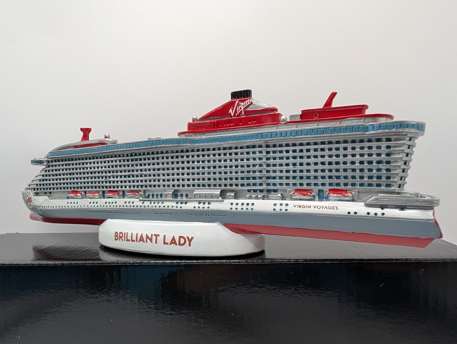 Virgin Voyages Brilliant Lady 10.5” Resin Cruise Ship Model New In Box