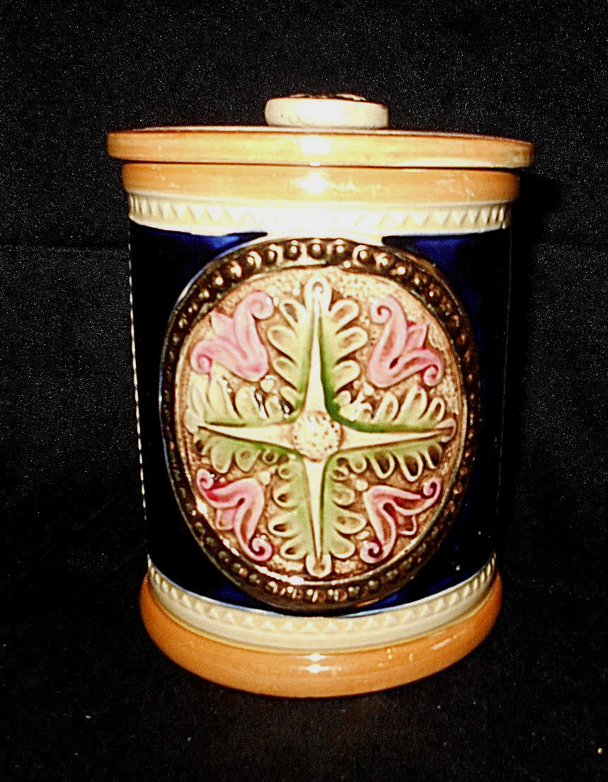 ANT/VTG GERMAN?? PORCELAIN CIGAR LOOSE TOBACCO HUMIDOR 6