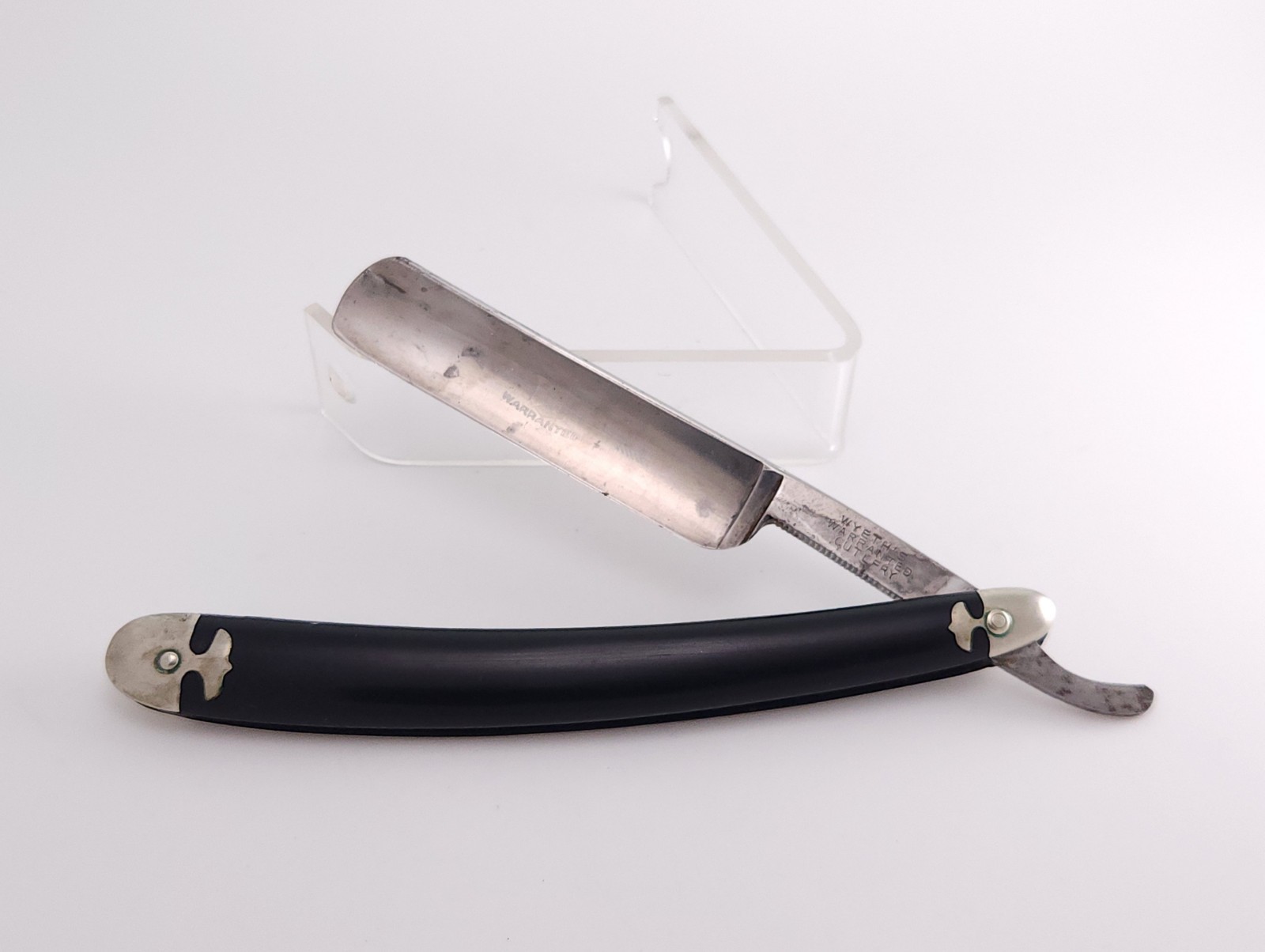 Vintage Wyeth's Warranted Cutlery Straight Razor - St. Joseph MO Etched Blade