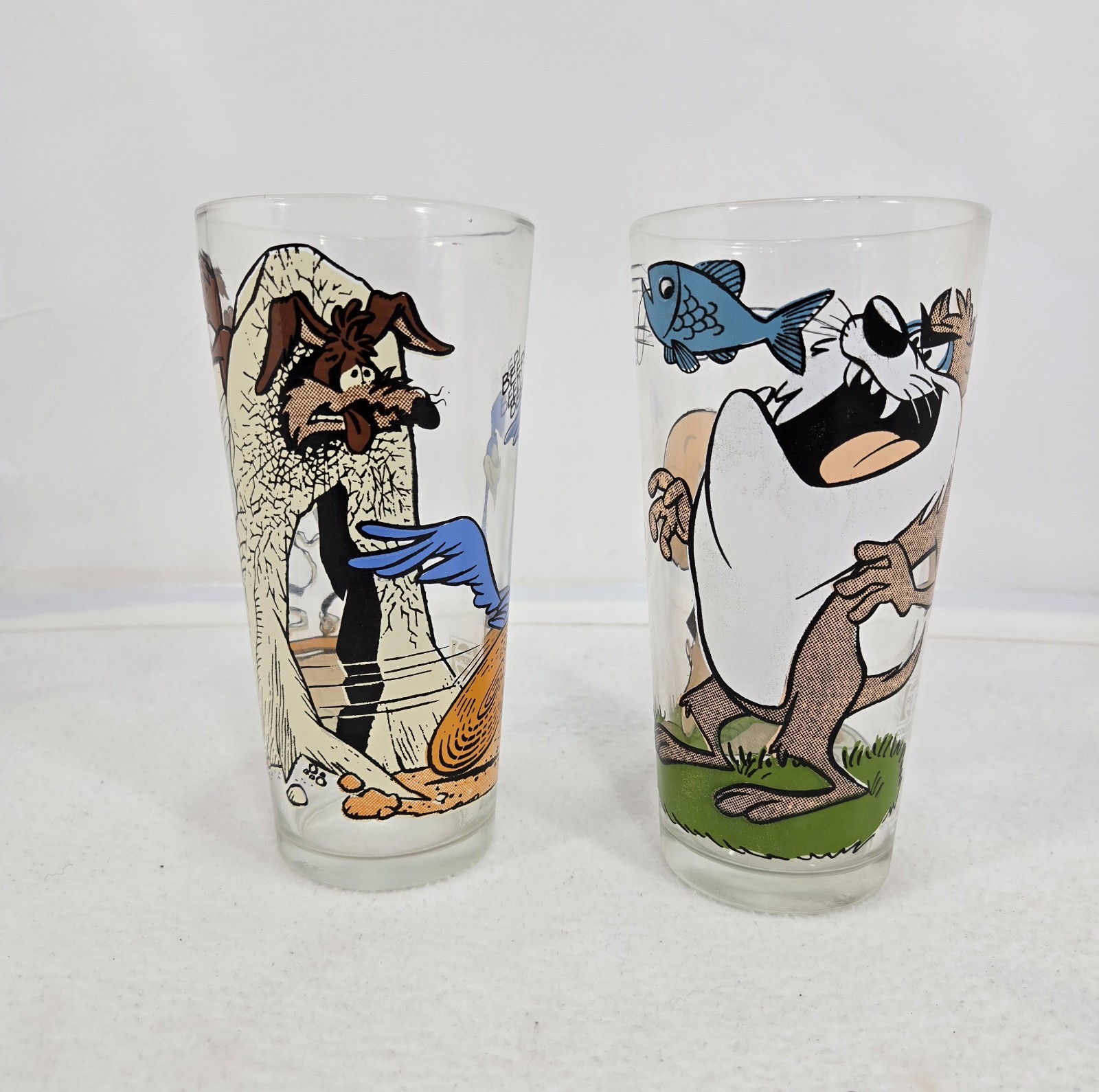1976 Pepsi Collector Series Glasses Lot Of 2 Porky Taz Wile Road Runner 