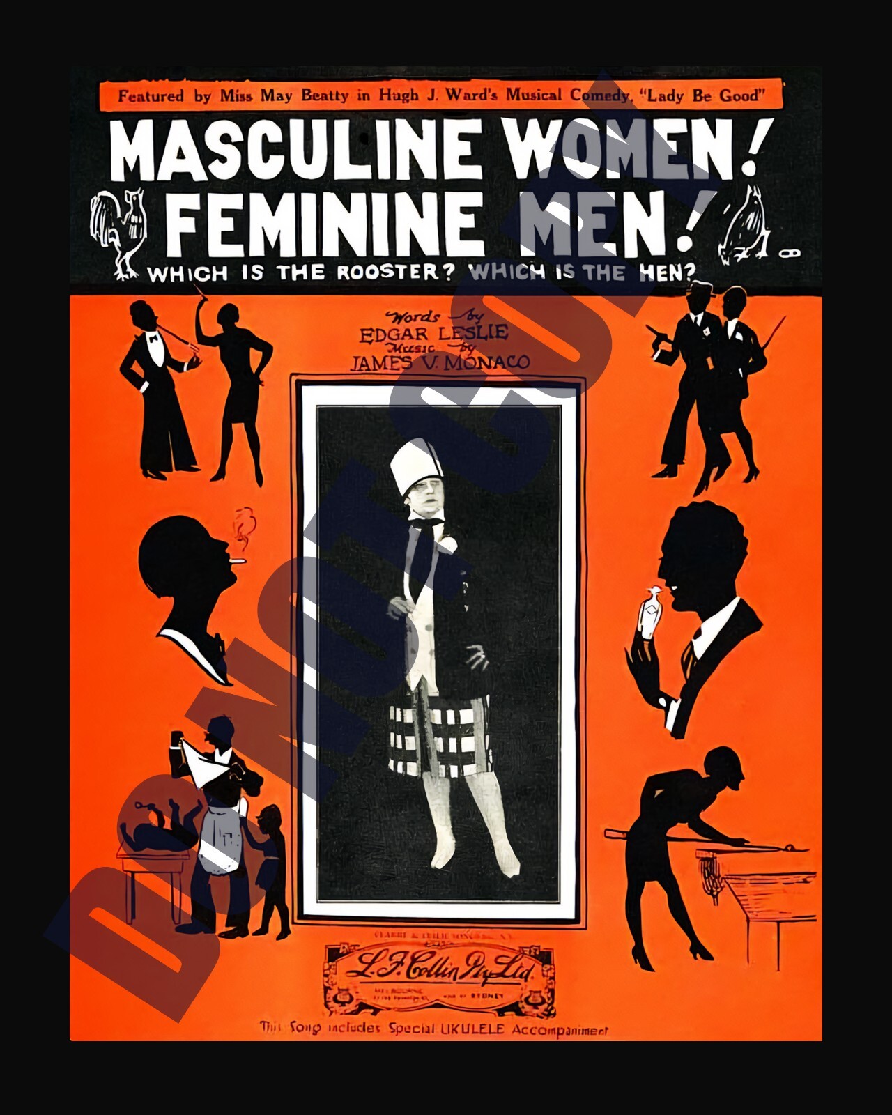 1925 Masculine Women Feminine Men Music Sheet Lady Be Good Musical 8x10 Photo