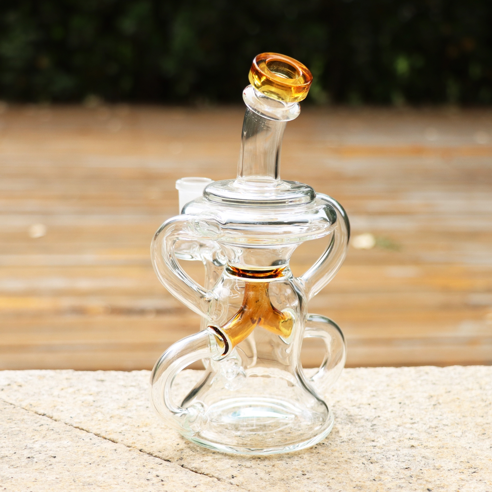 Uptake 7inch Glass Bongs and Water Pipes Smoking Recycler Bons Hookah 14mm Bowl