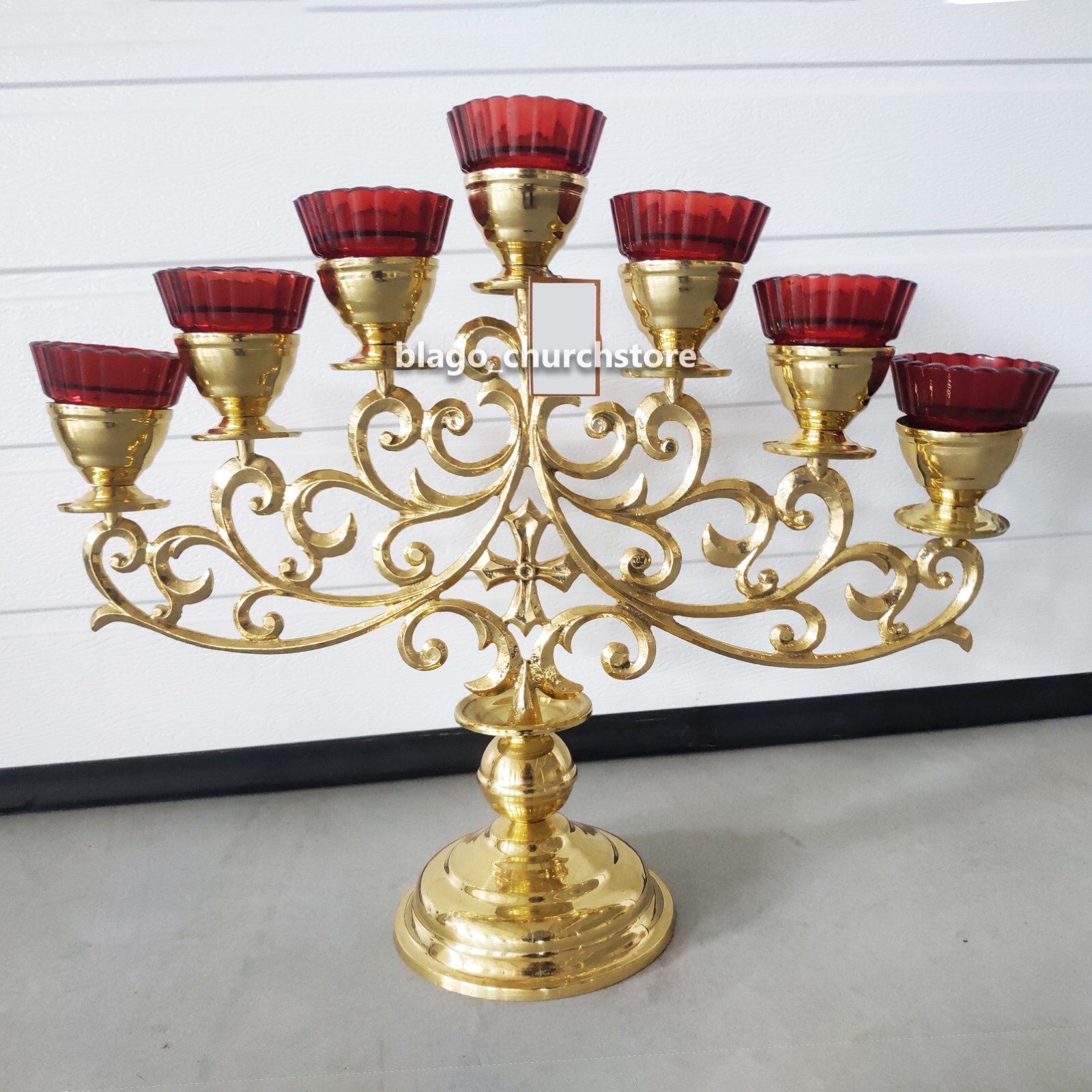 Seven Branch Floor Candelabrum On One Legs Church Seven Сandlesticks 20.86\