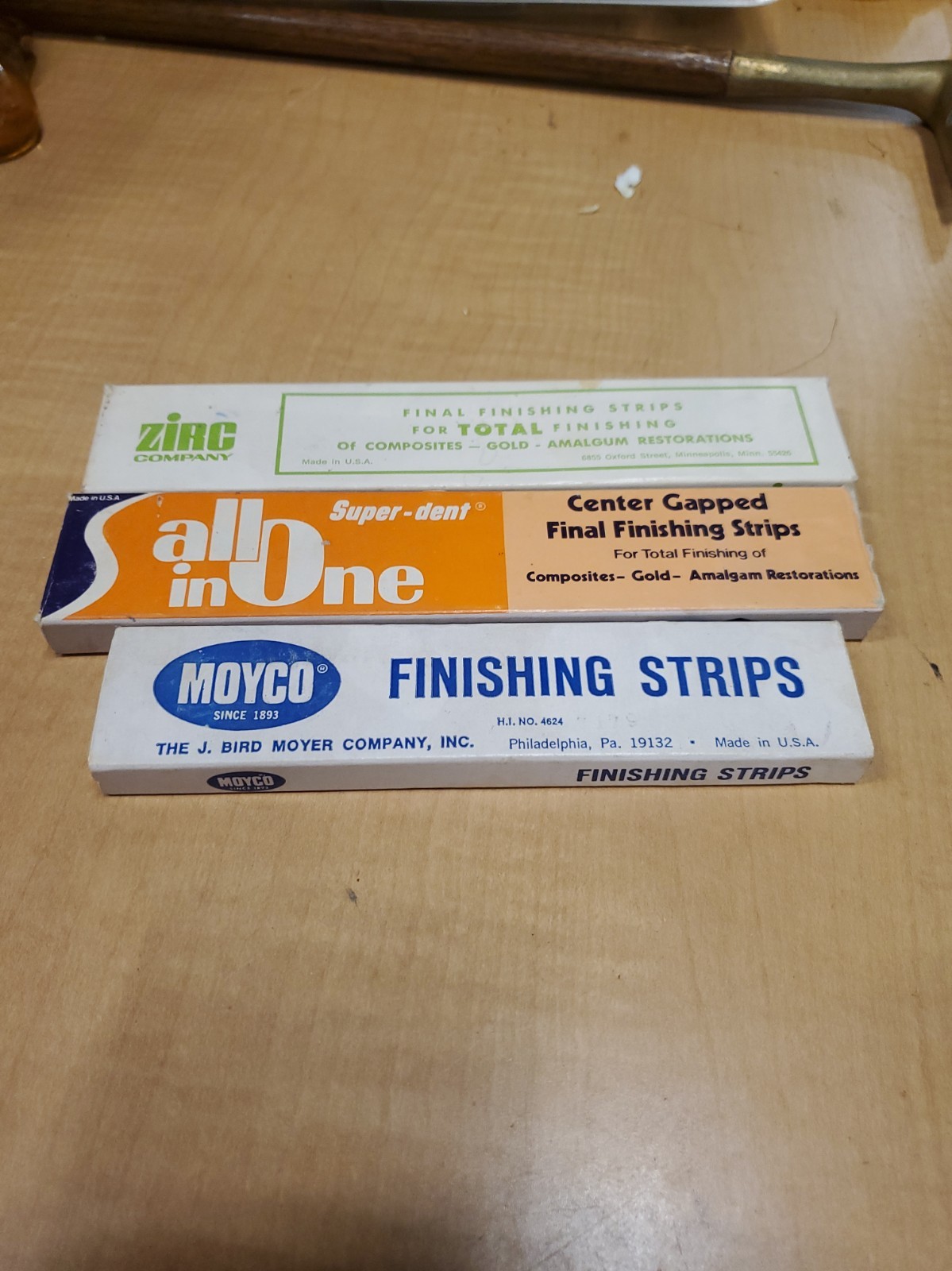 3× Different Vintage Dental Finishing Strips READ DESCRIPTION