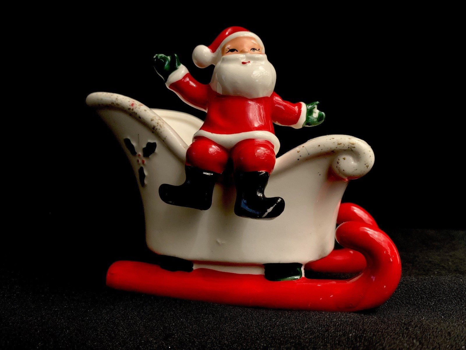 Santa on Sleigh Planter Christmas 1950s Japan Vintage NAPCO NORCREST HOLT HOWARD