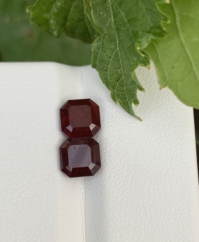 3.10 Ct Natural  Pair Garnet Emerald Cut From Africa Madagascar ￼