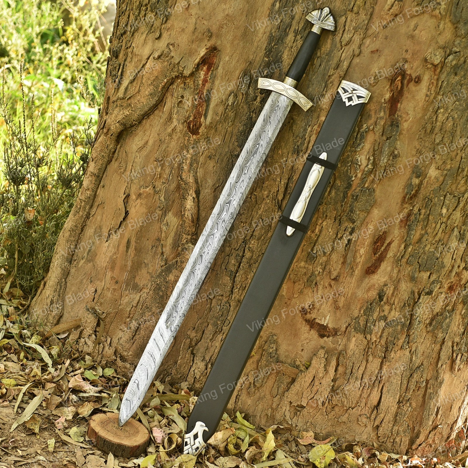 Handmade Northmen Damascus Steel Viking Sword | Battle Ready Sword with Scabbard