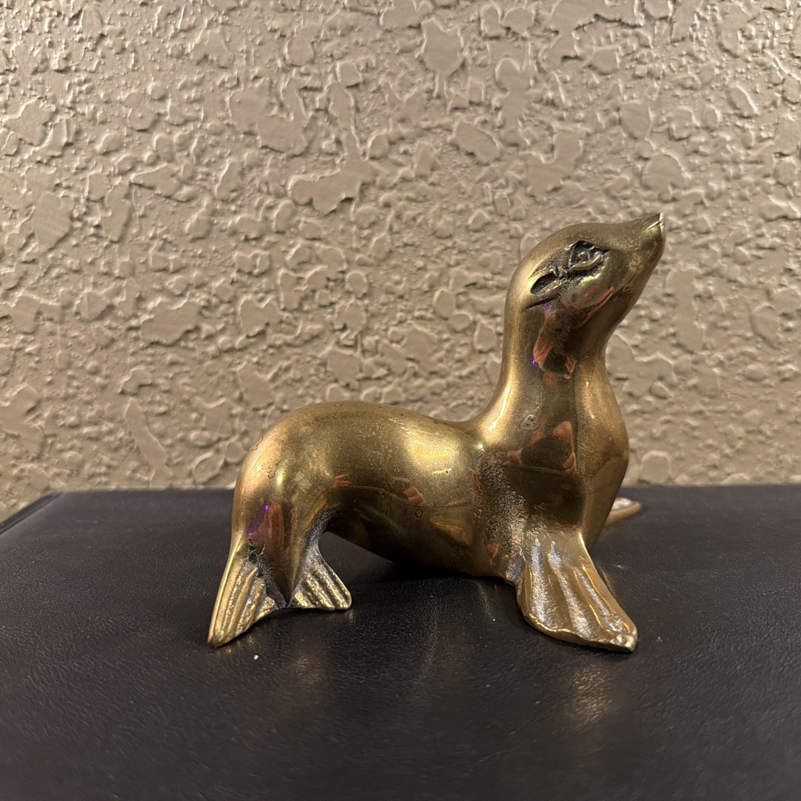 Vintage Brass Sculpture Sea Lion Figure Paperweight