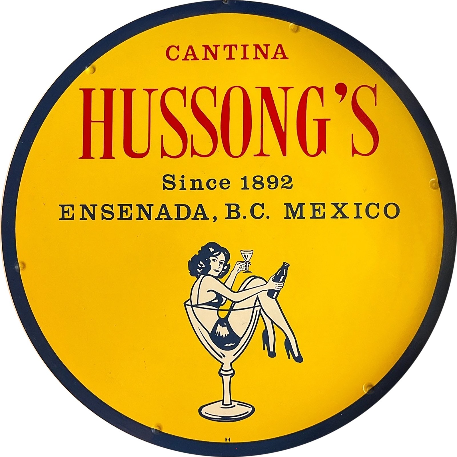 Vintage Hussongs Cantina Reproduction Metal Sign Vintage Hussongs Cantina Reproduction Metal Sign