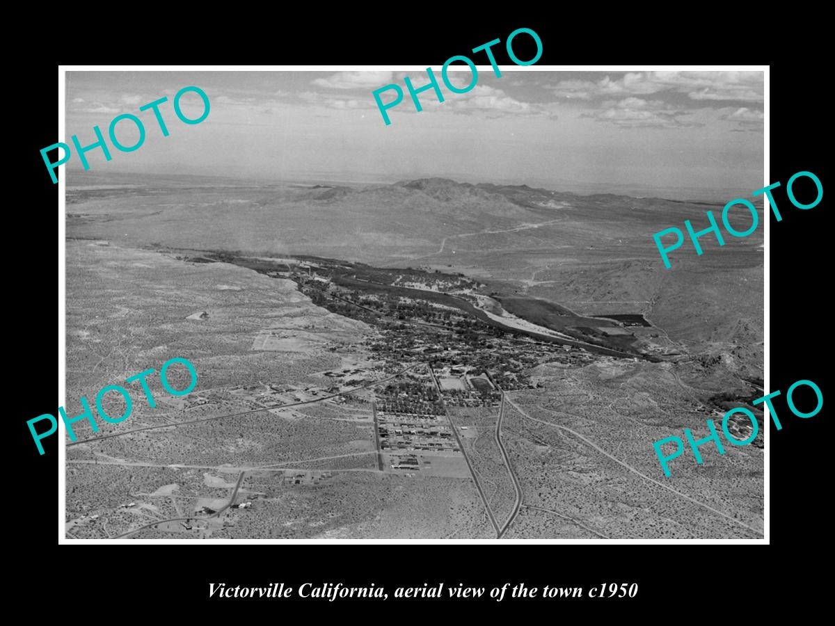 Victorville California Aerial View Of The Town c1950 Old Large Historic Photo
