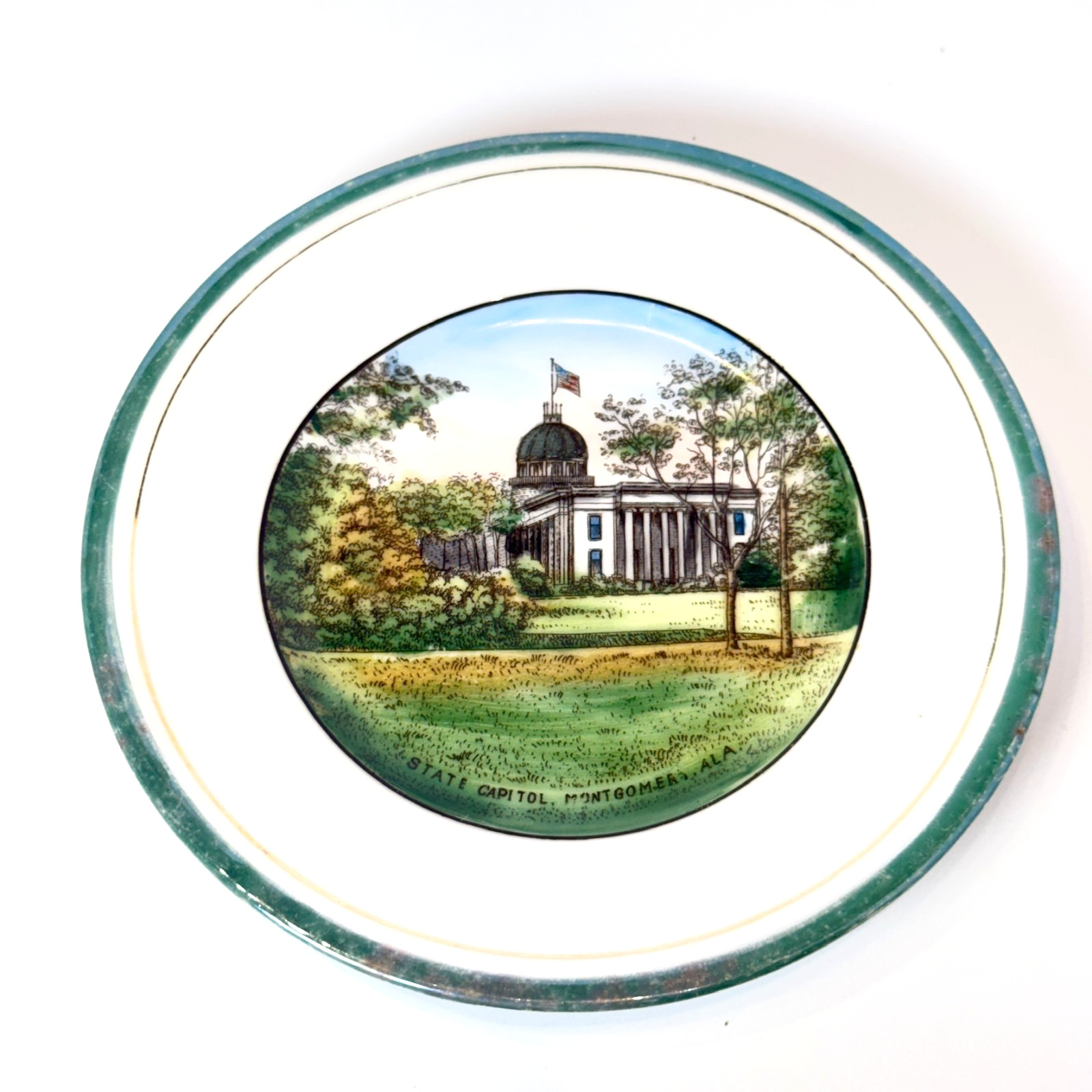 MONTGOMERY State Capitol AL ALABAMA Antique Souvenir China TRINKET DISH PLATE