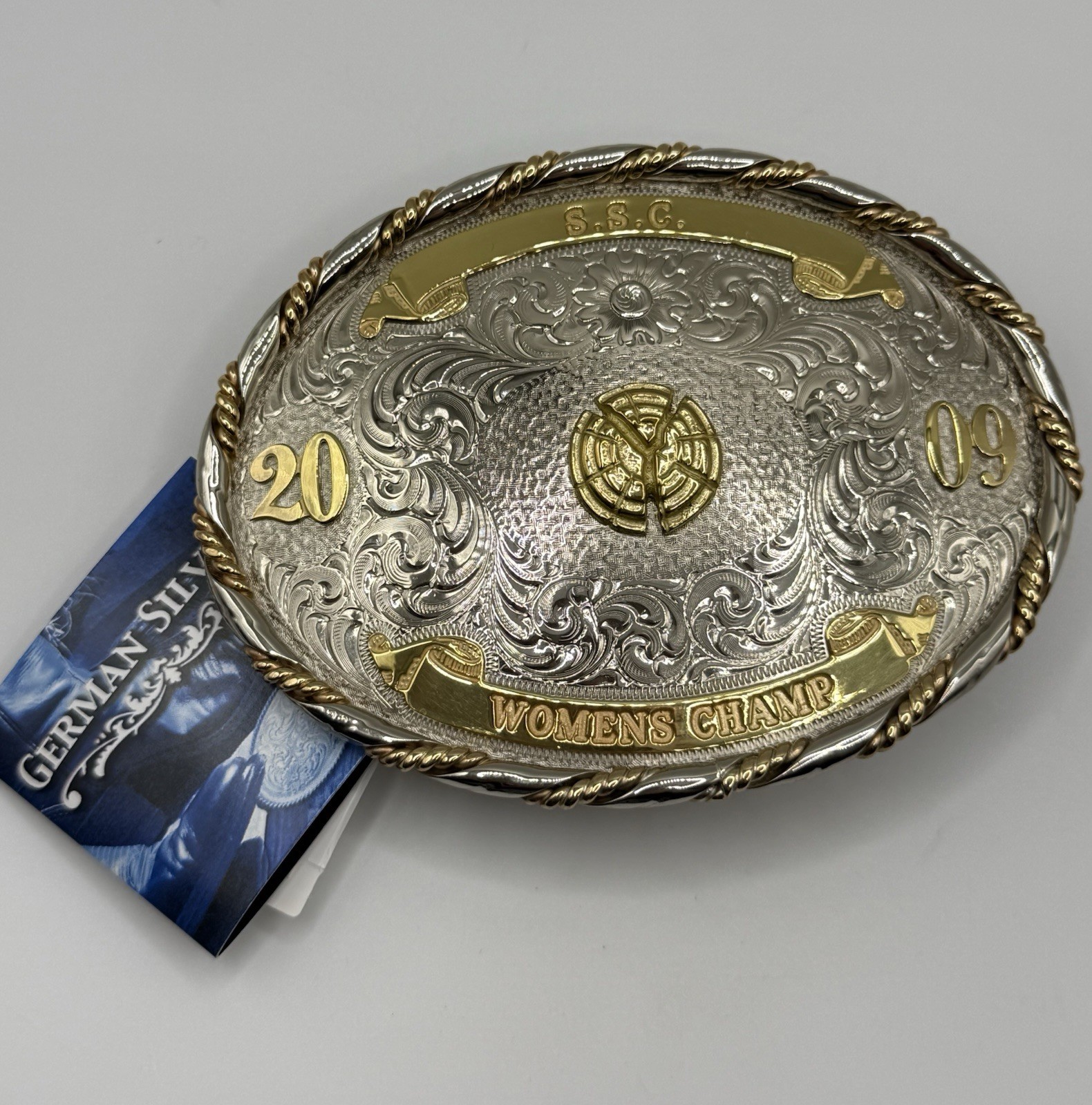 Montana Silversmith German Silver Belt Buckle 2009 Women’s Champ SSC
