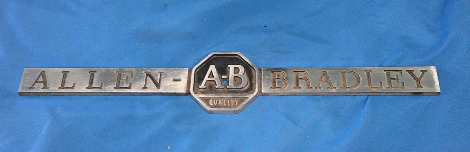 Vintage Allen Bradley Sign Emblem Factory Automation Equipment Advertising