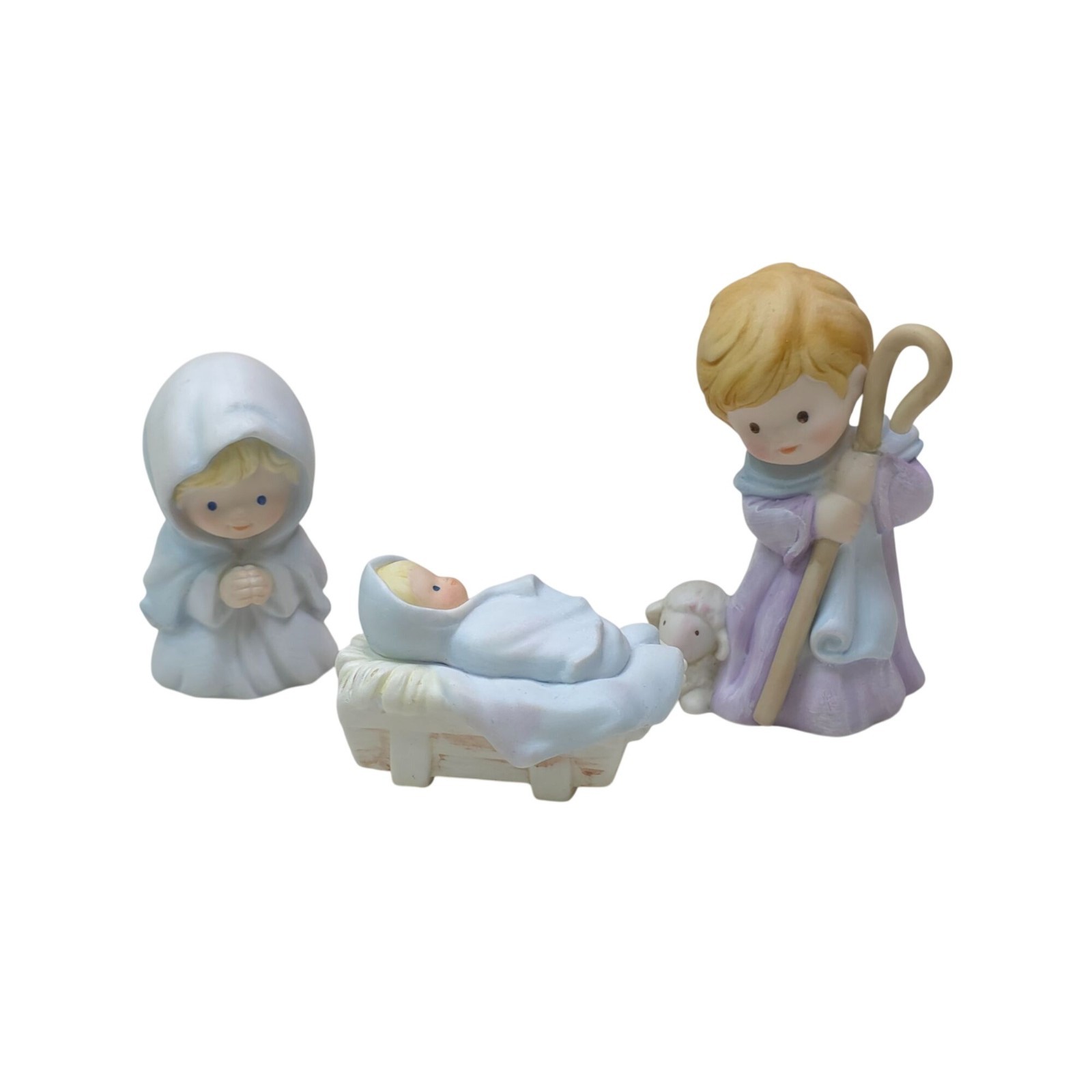 1986 Avon Nativity Heavenly Blessings 3 pk Mary Joseph Baby Jesus Collectible