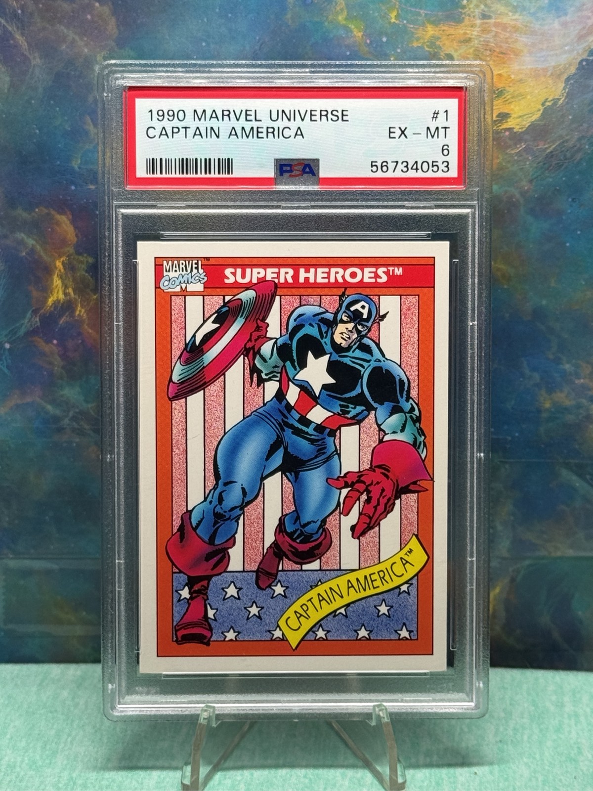 1990 Marvel Universe Captain America #1 PSA 6 EX-MT Impel Series 1 1990 Marvel Universe Captain America #1 PSA 6 EX-MT Impel Series 1