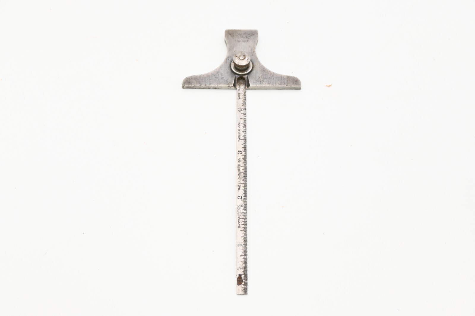 Vntg Lufkin NO. 511 Combination Steel Depth Rule W. Angle Gauge #2310 On Ruler