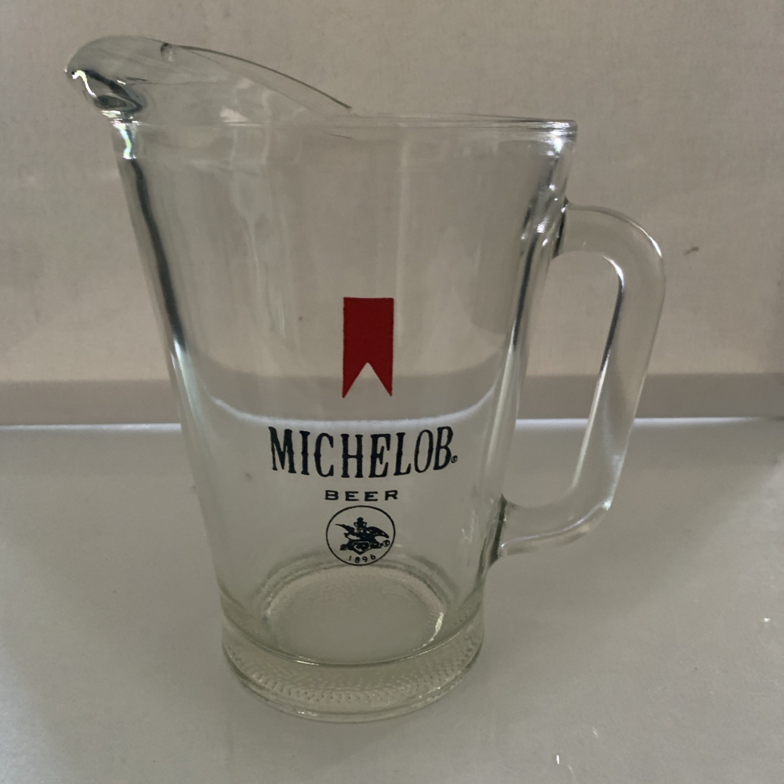 Vintage Michelob Beer Glass Pitcher Anheuser-Busch Barware Heavy Duty