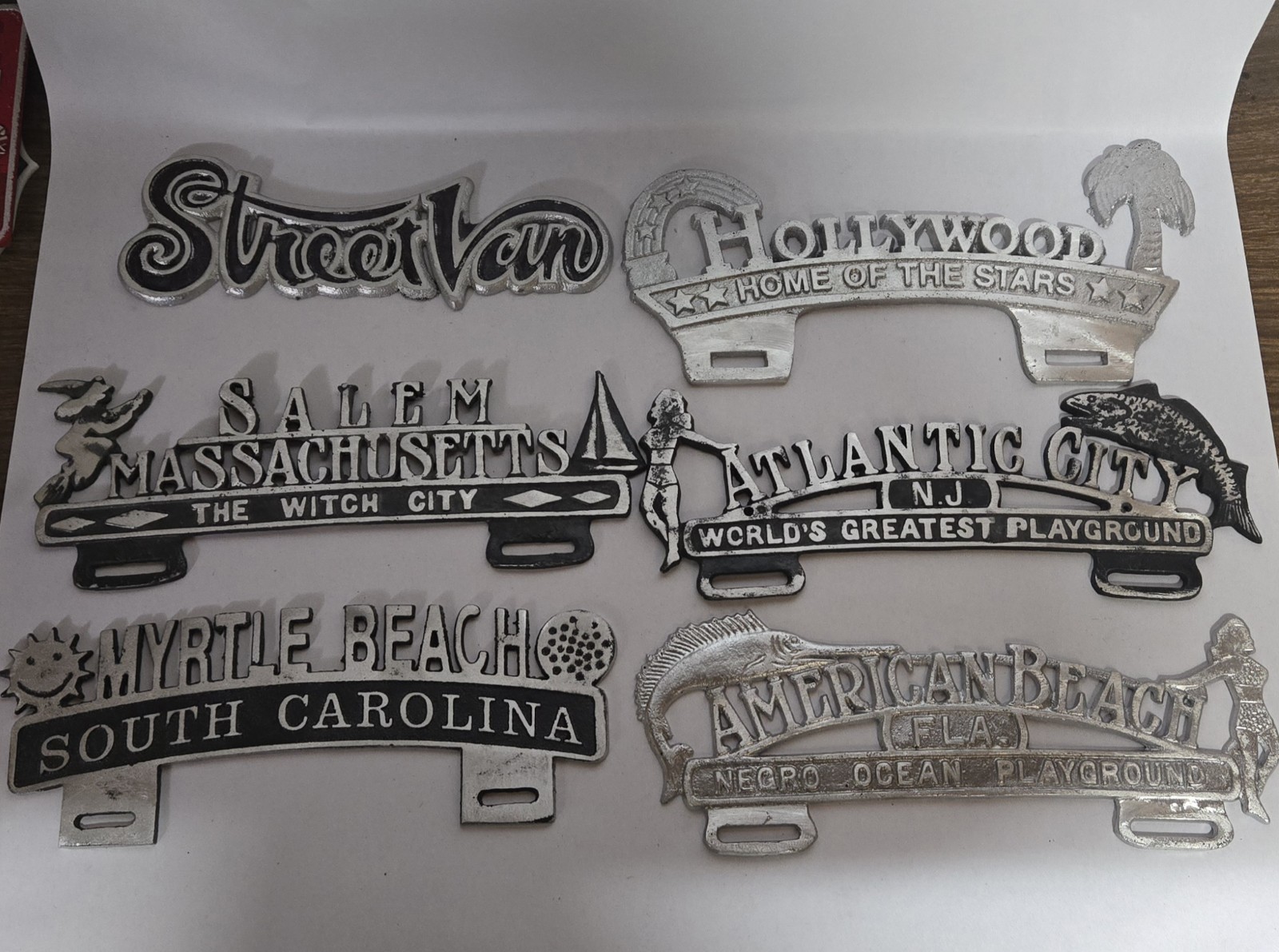Set of 6  Cast Aluminum Car Club Topper Topper