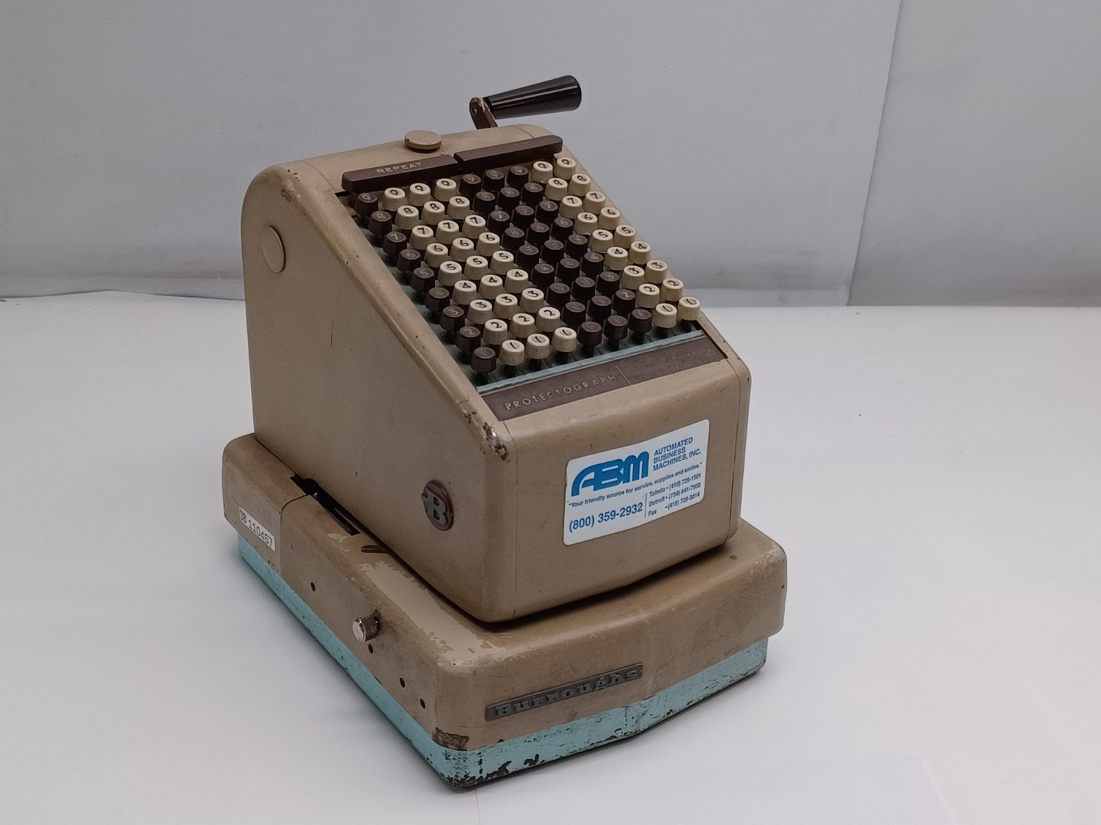Vintage 1950-60s Burroughs Protectograph Check writing machine, in working order Vintage 1950-60s Burroughs Protectograph Check writing machine, in working order