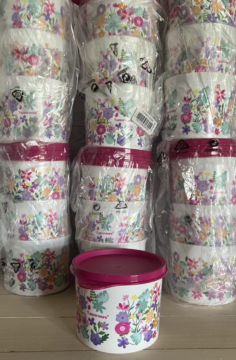 Tupperware WildFlowers Cannister Set of 3 - 2.5  Cup each container NEW