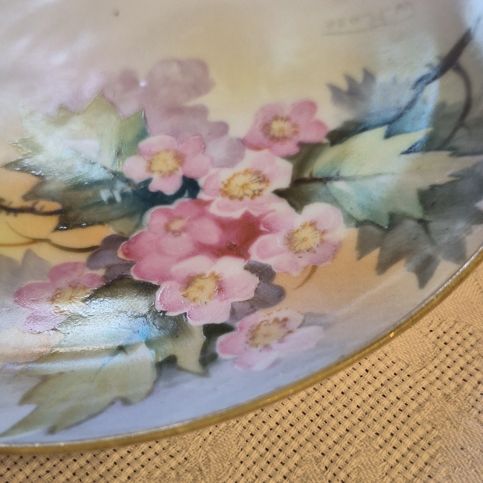 Vintage Japanese Nippon Hand Painted Porcelain Floral Collector Plate Vintage Japanese Nippon Hand Painted Porcelain Floral Collector Plate