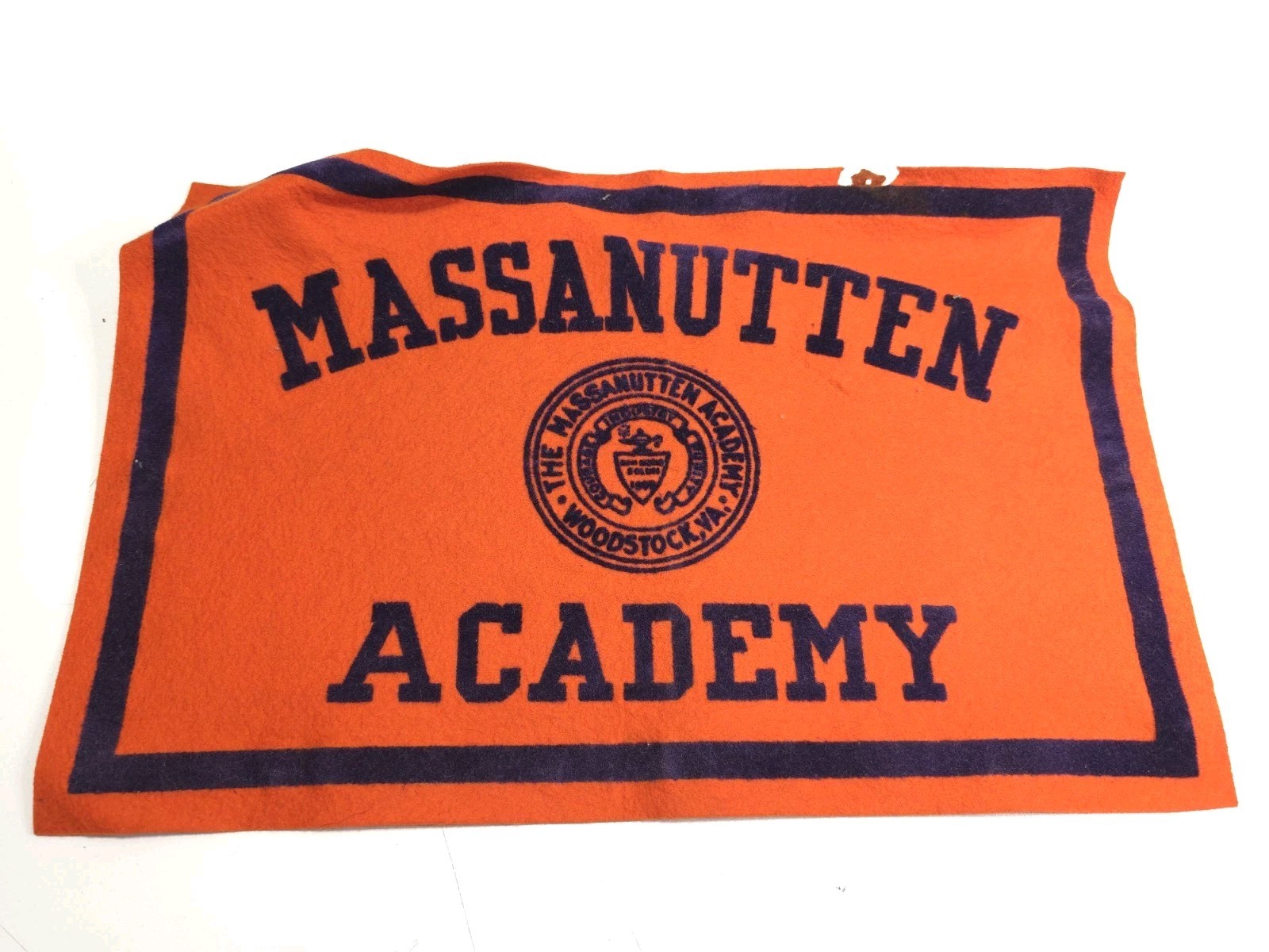 Vintage 1950’s Massanutten Academy Virginia Rectangular Pennant Banner Army
