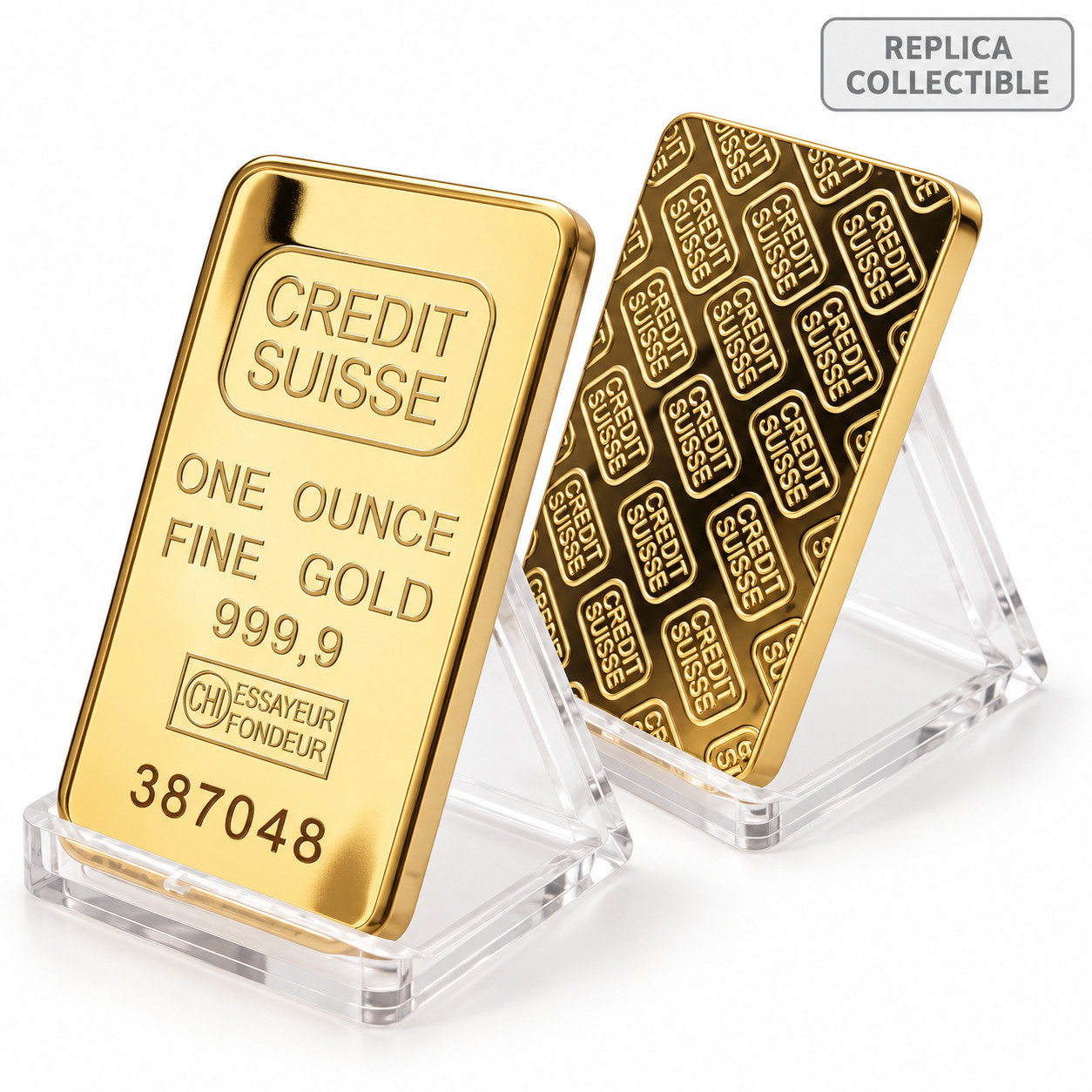 24K Gold Plated Replica Bullion Bar Swiss Style Decorative Collectible 24K Gold Plated Replica Bullion Bar Swiss Style Decorative Collectible