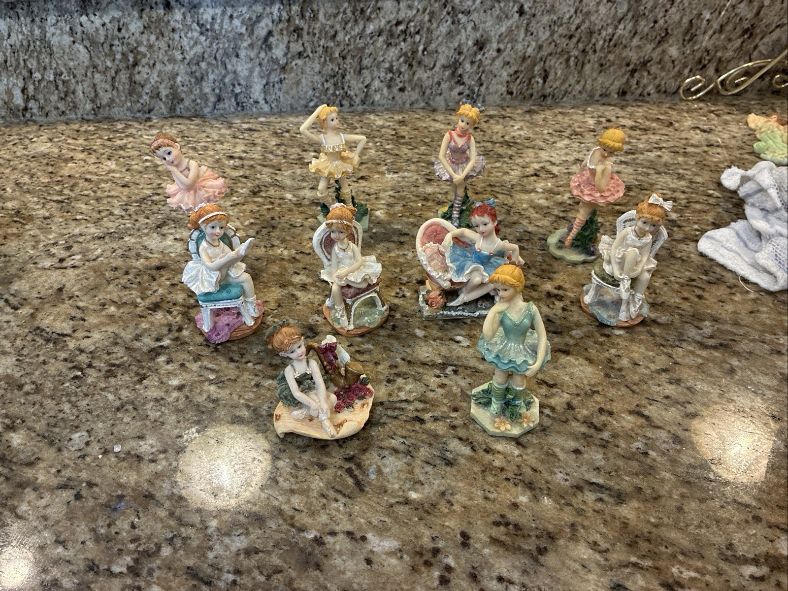 10 Piece Vintage Ballerina Figurine Set