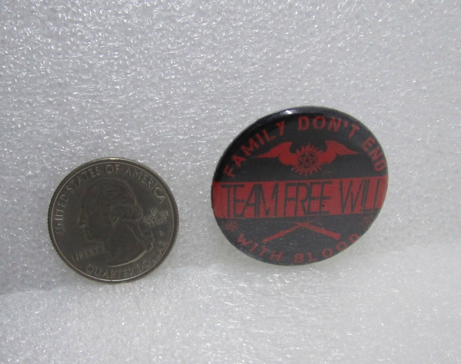 Supernatural Team Free Will Button Pin Supernatural Team Free Will Button Pin