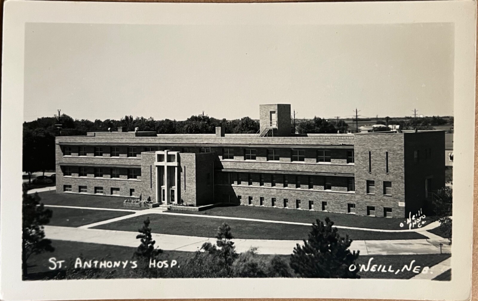 O’Neill Nebraska St Anthony’s Hospital Vintage Real Photo Postcard c1950 RPPC