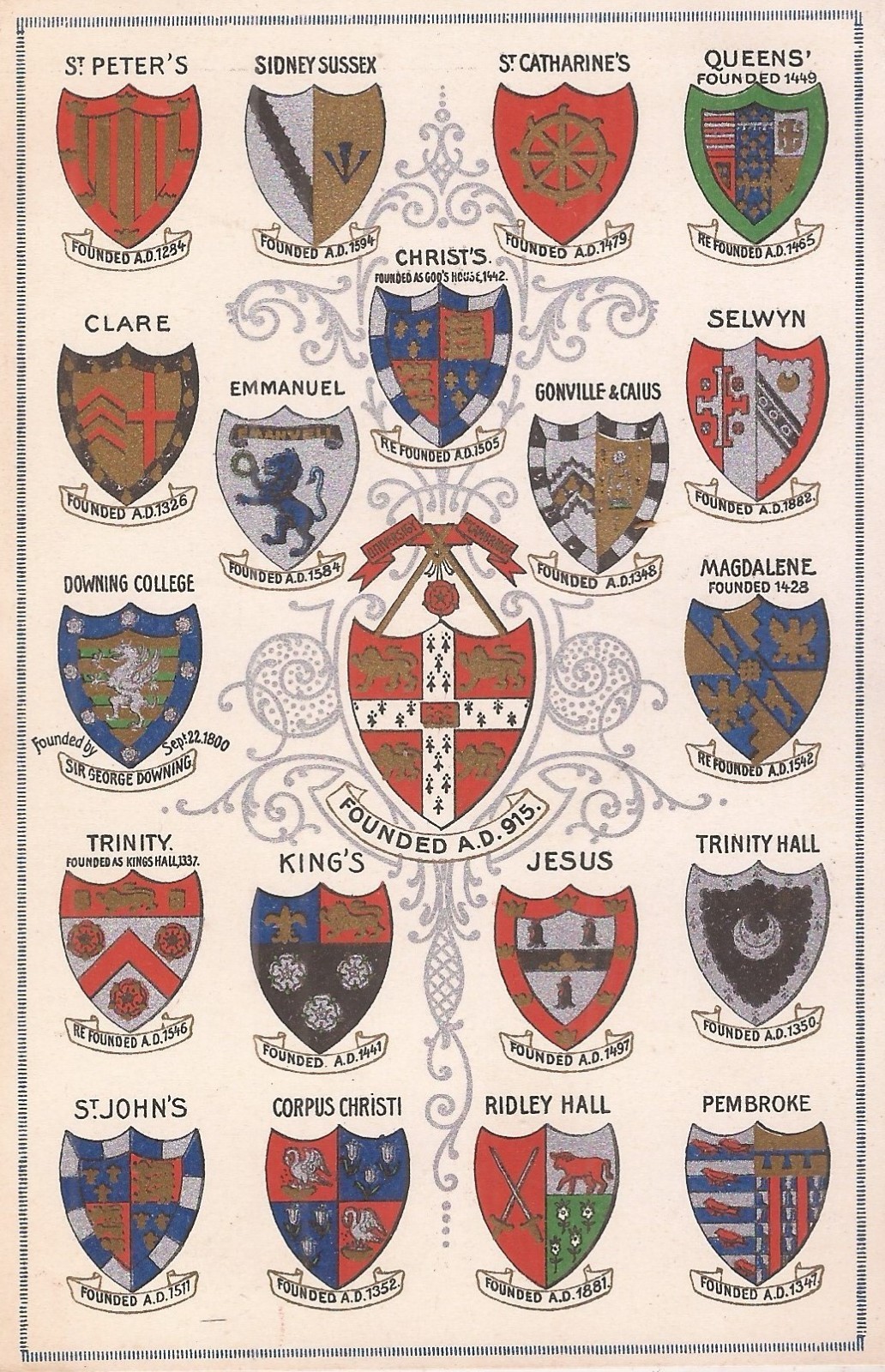 Cambridge, ENGLAND - University of Cambridge - College Coats of Arms