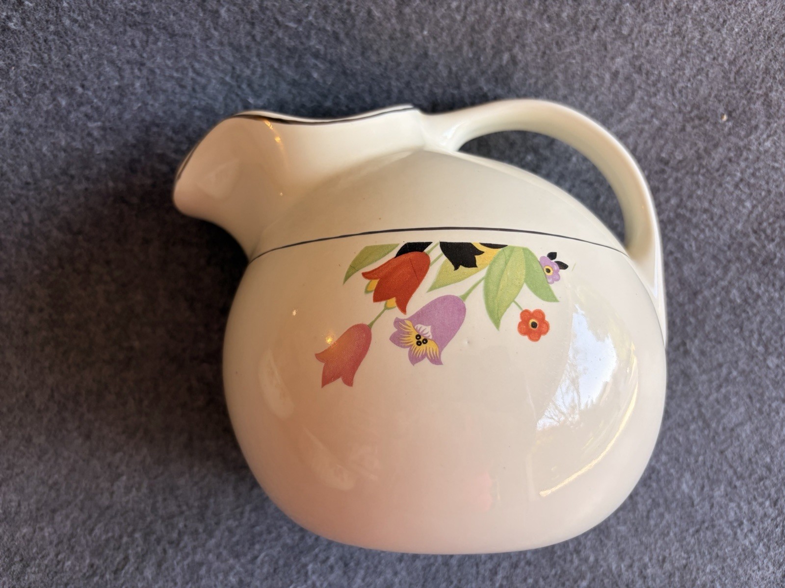 Rare Vintage Hall’s Crocus/Tulip 4-Piece Bowl & Pitcher Set Excellent Condition