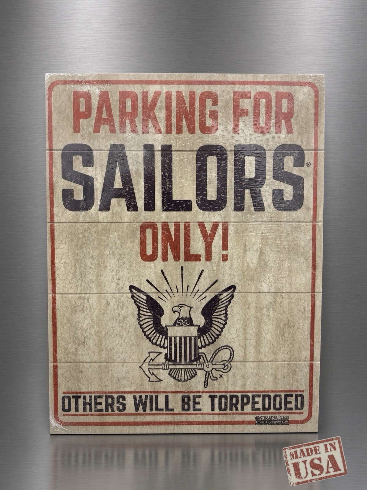 12x16 Wood Wall Sign Plaque United States Navy Sailors Parking Only Made In USA