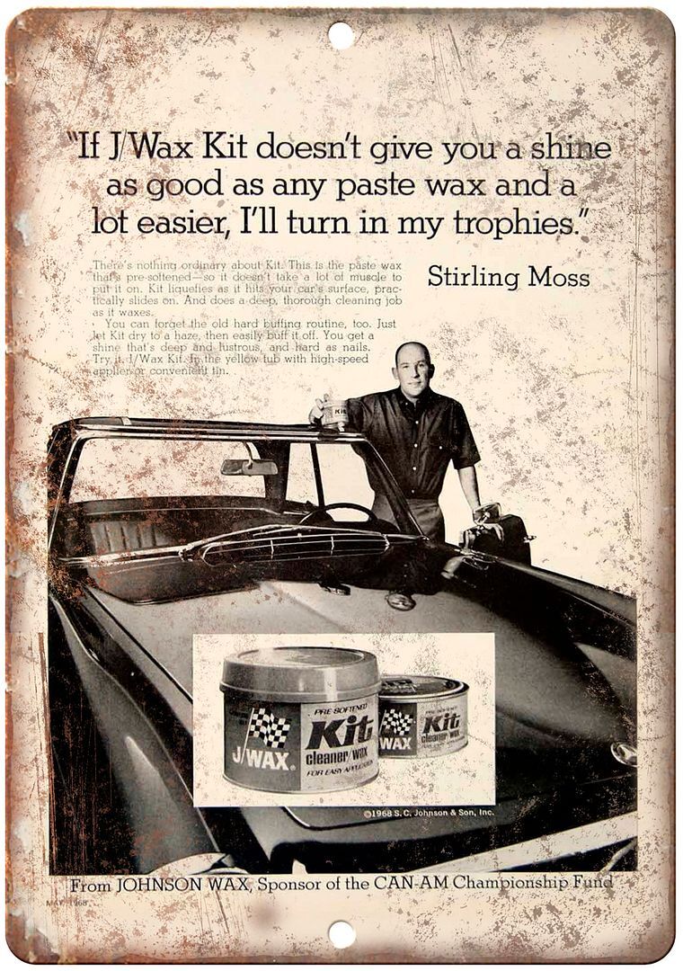 Johnson Auto Wax Vintage Ad Reproduction Metal Sign A197 Johnson Auto Wax Vintage Ad Reproduction Metal Sign A197