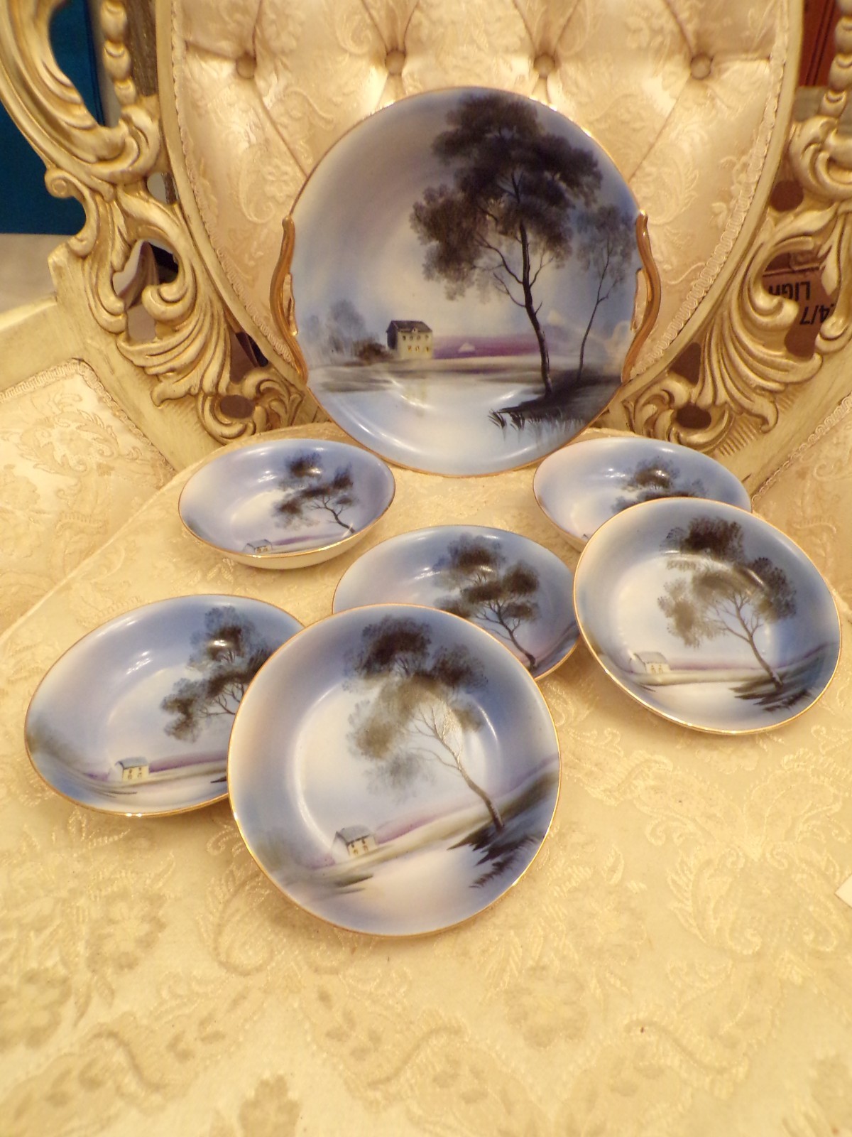 VTG  Noritake Serving Bowl with 6 Berry Bowls