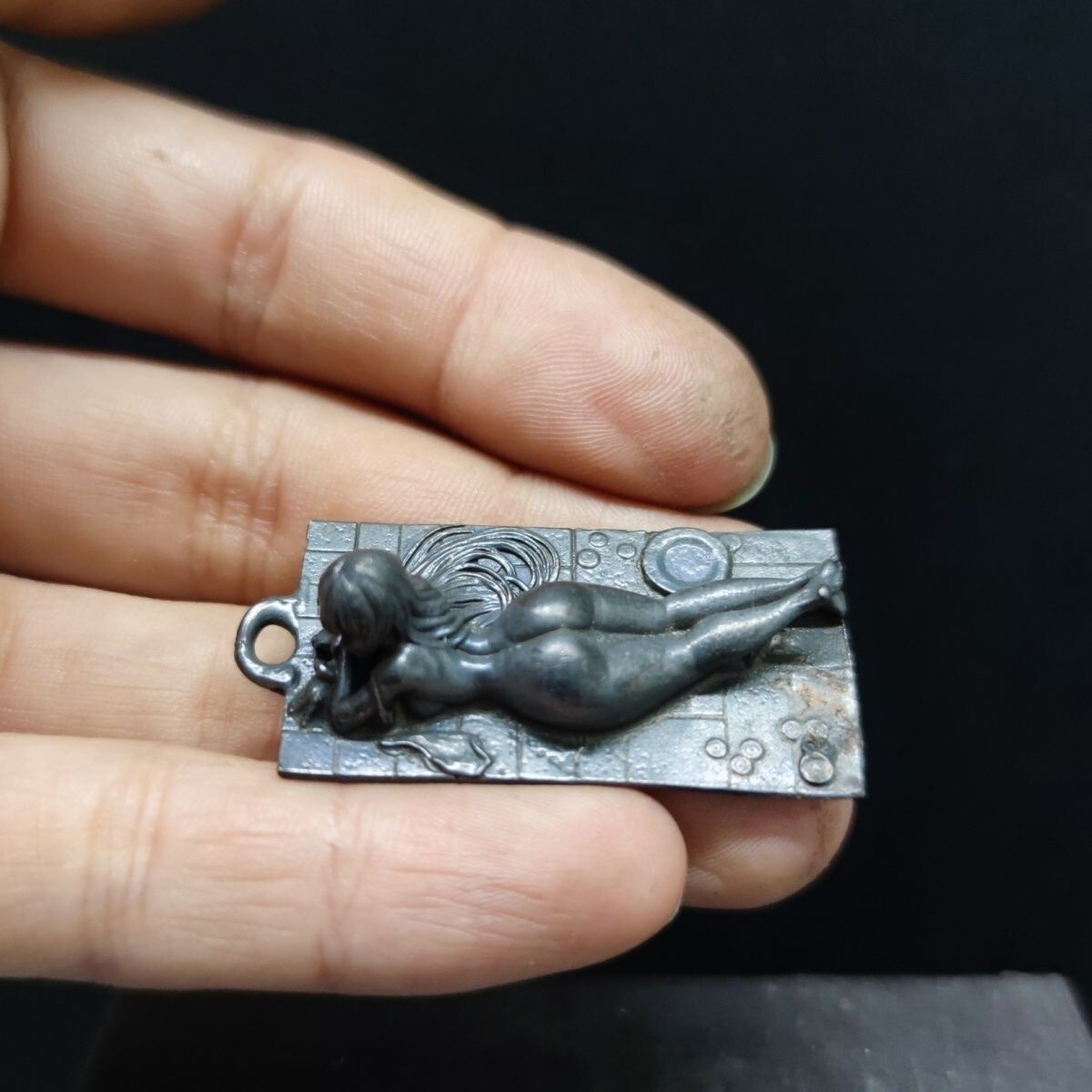 Black Brass Seductive Ass Girl Statue Art Beauty Model Figurine Artwork Pendant