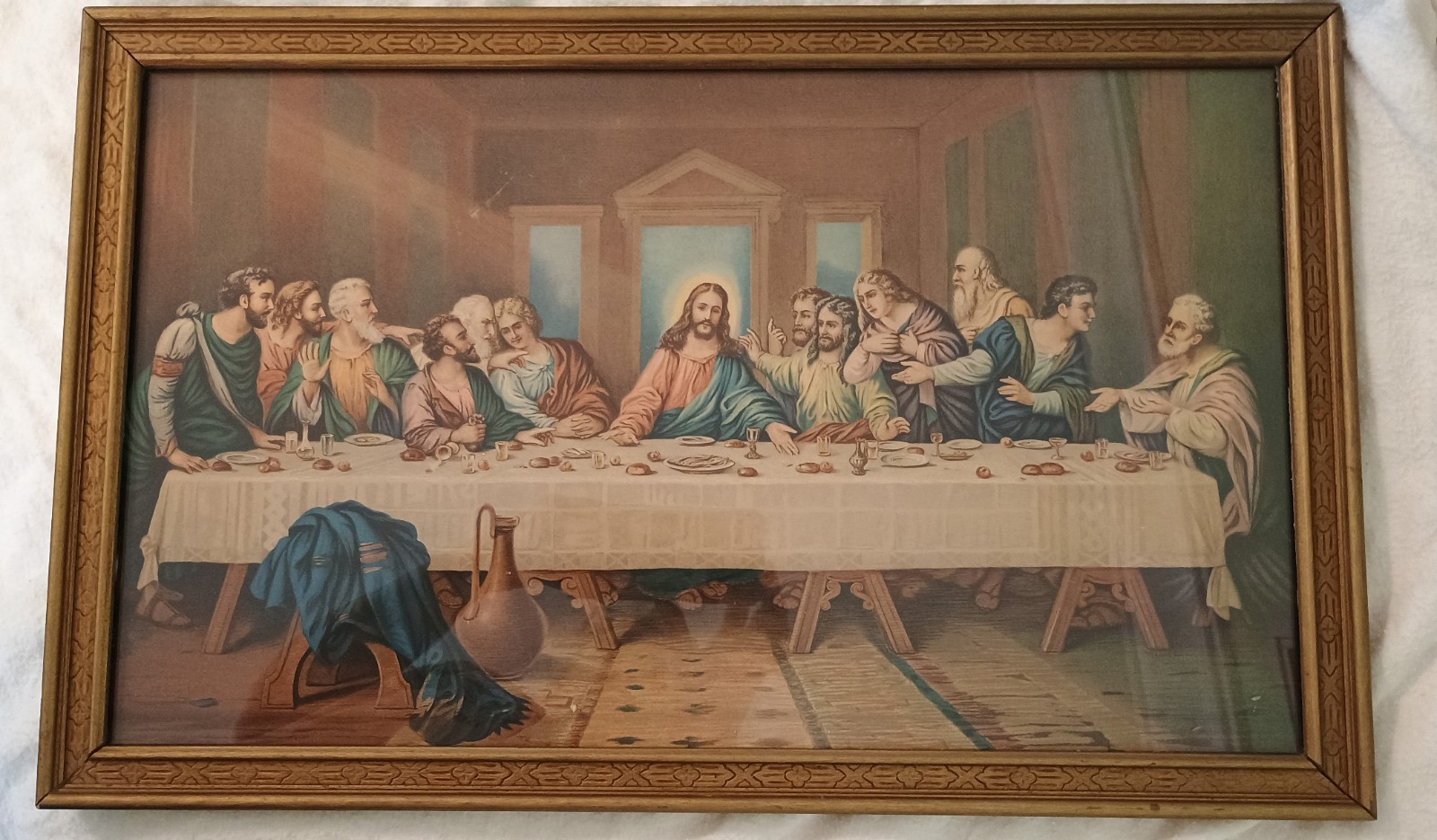 The Last Supper Print Lithograph Framed Hans Zatzka 22 × 14 Brunozetti Chicago