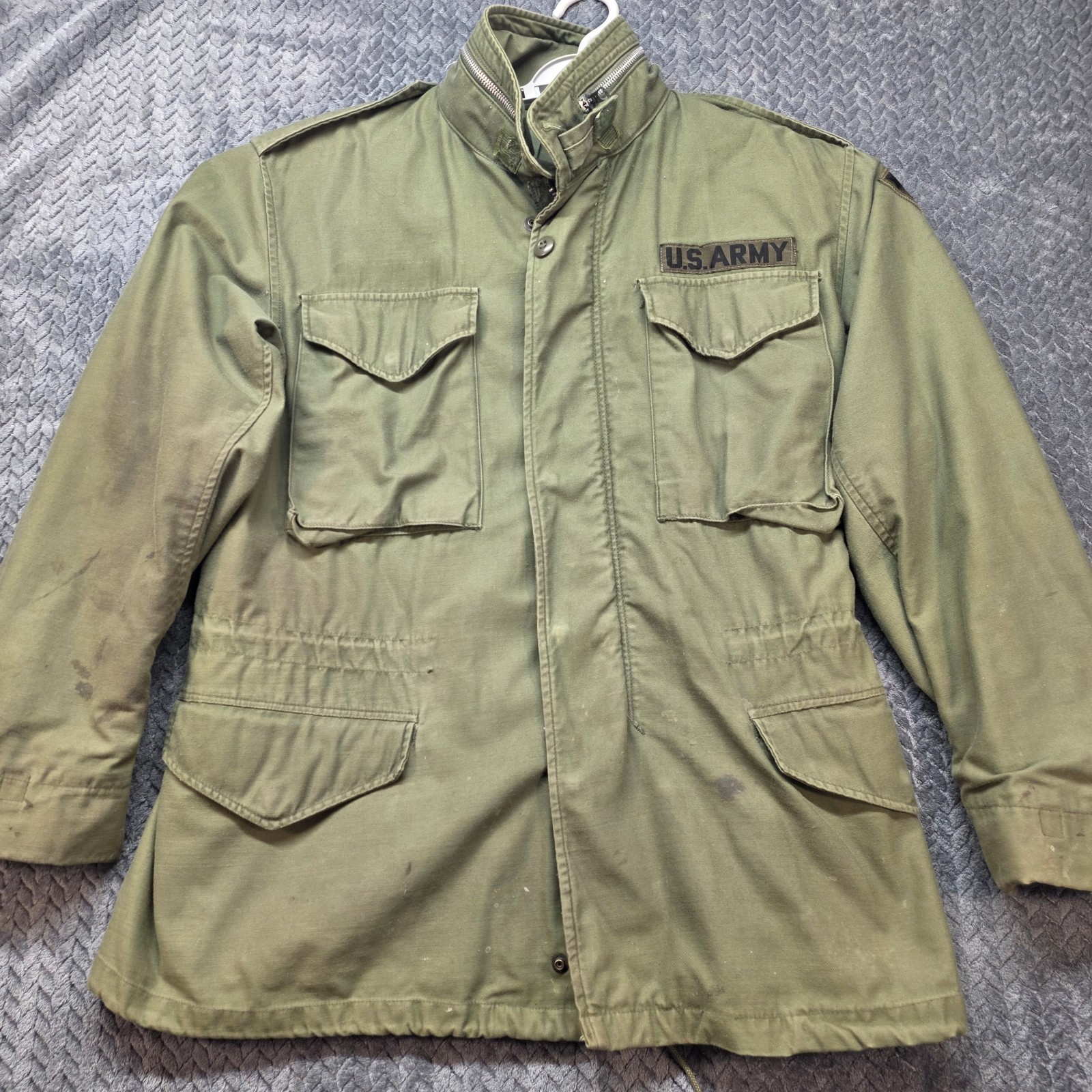 Vintage US Army M65 Field Jacket OG-107 1968 Vietnam 4th Infantry Small Regular