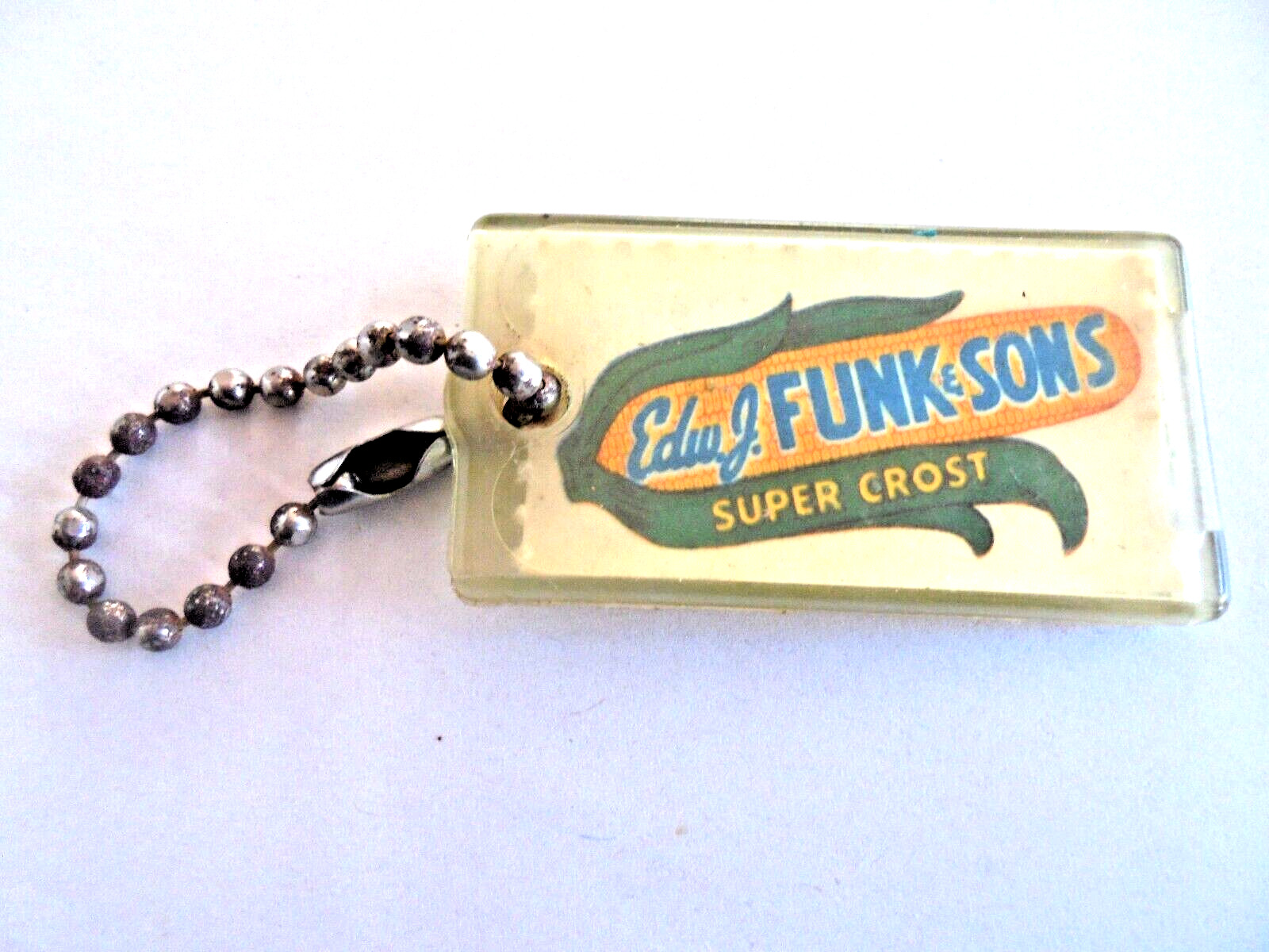 Vint Edw J Funk & Sons Seed Co Super Crost Corn Hoyleton IL Advertising Keychain Vint Edw J Funk & Sons Seed Co Super Crost Corn Hoyleton IL Advertising Keychain