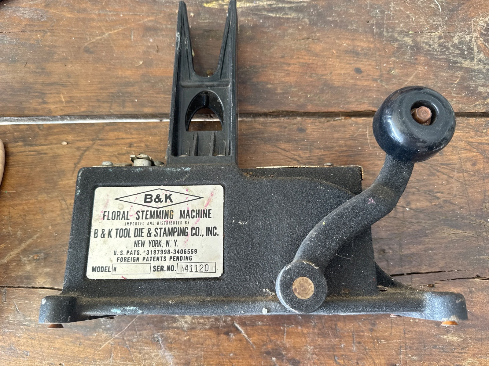 Vintage B&K Floral Stemming Machine 