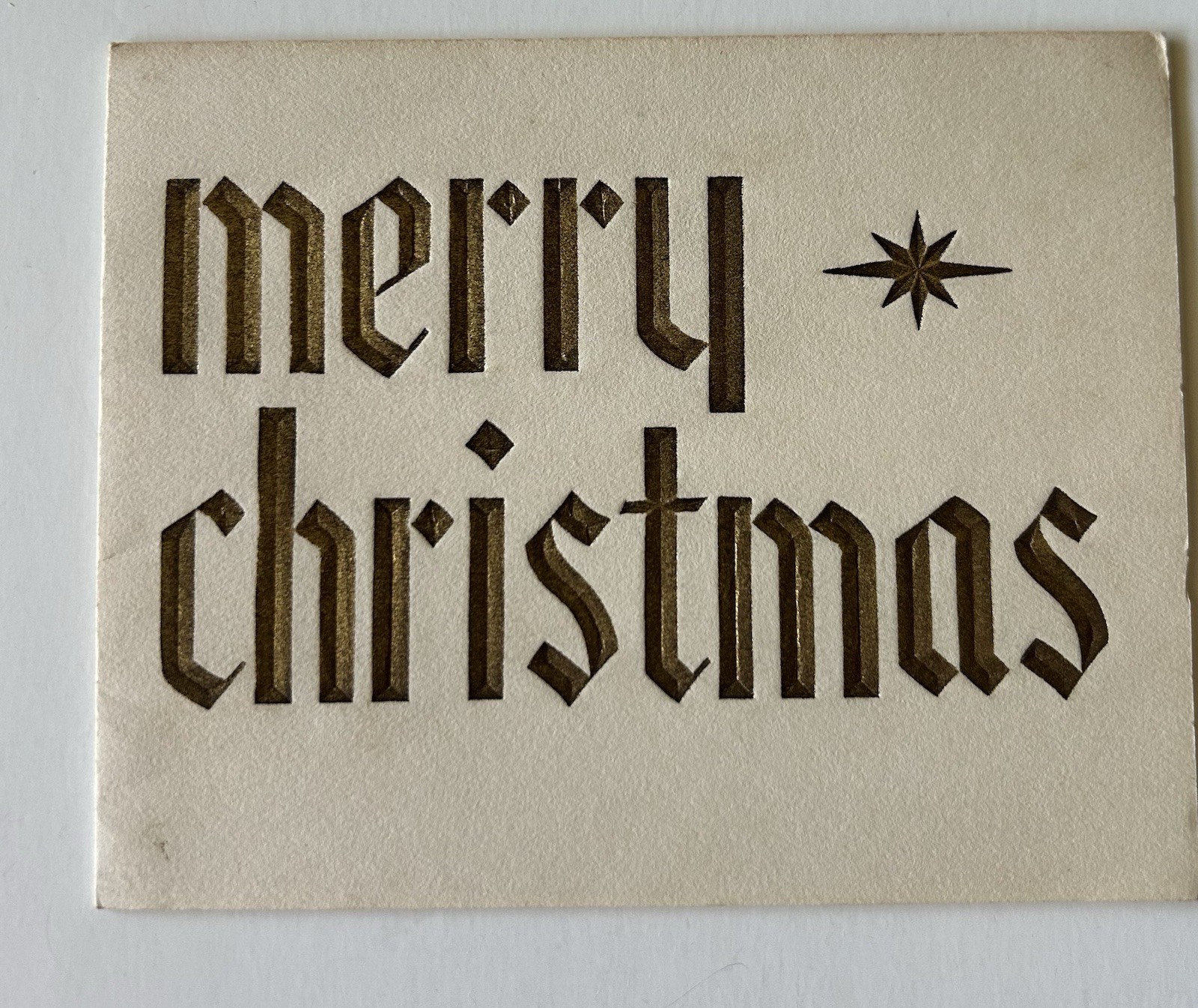 Vintage Merry Christmas Card Embossed Gold Letters Hallmark S20 Vintage Merry Christmas Card Embossed Gold Letters Hallmark S20