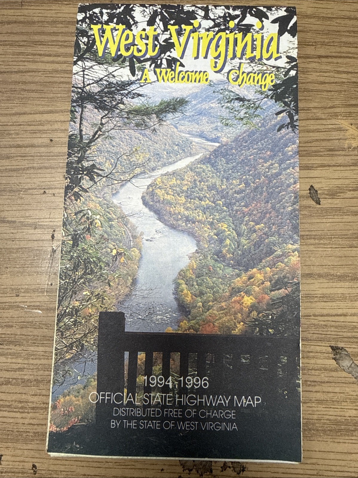 Vintage West Virginia 1994-1996 State Highway Map