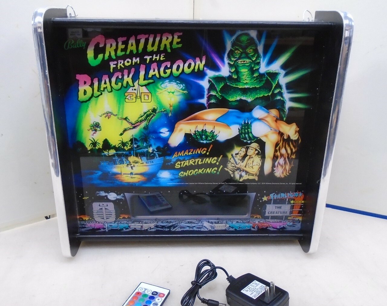 Bally Creature from the Black Lagoon Pinball Head LED Display light box